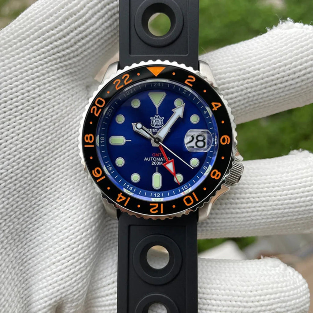 Steeldive SD1994 SKX007 NH34 GMT Automatic Watch - Blue - DREAM WATCHES