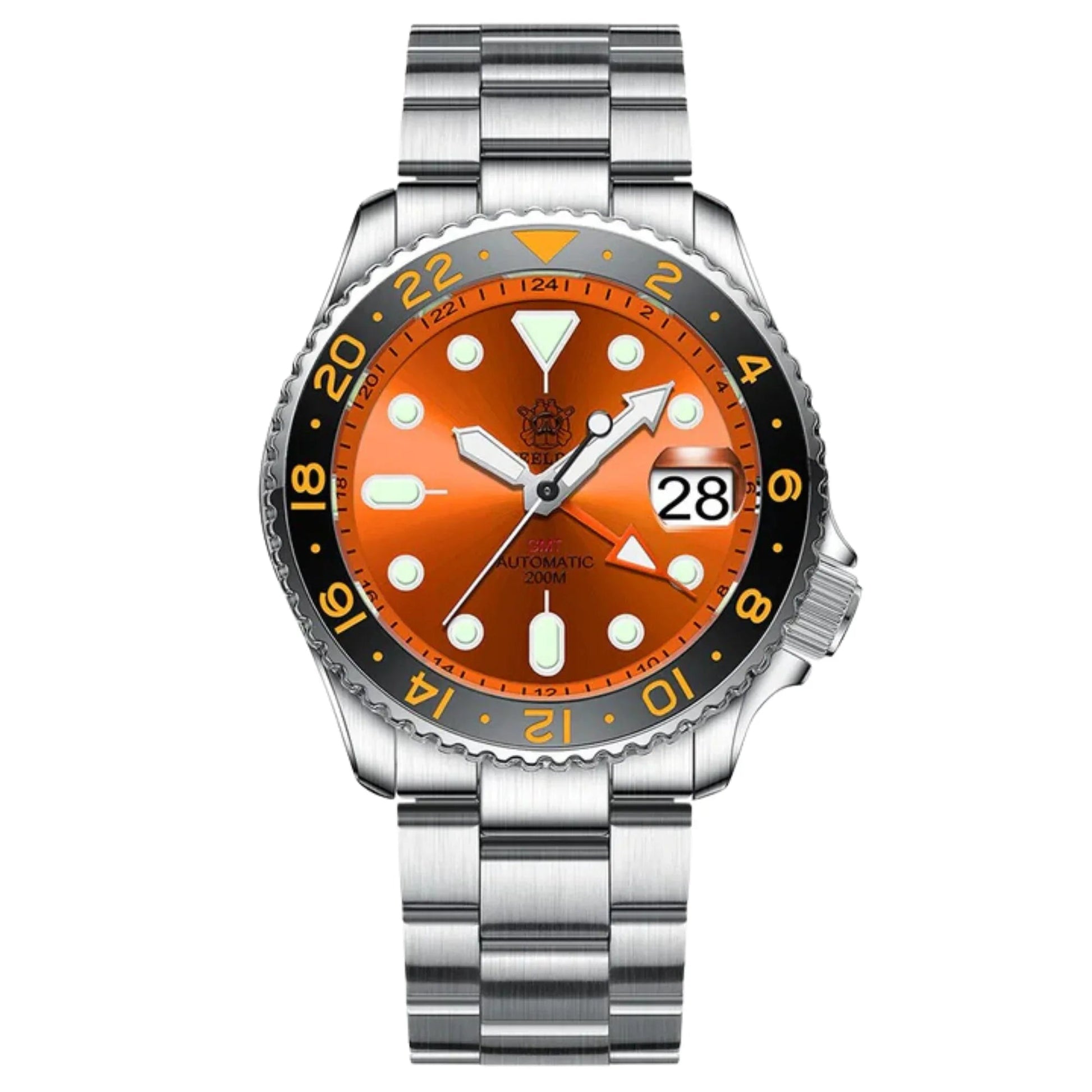 Steeldive SD1994 SKX007 NH34 GMT Automatic Watch - Orange - DREAM WATCHES