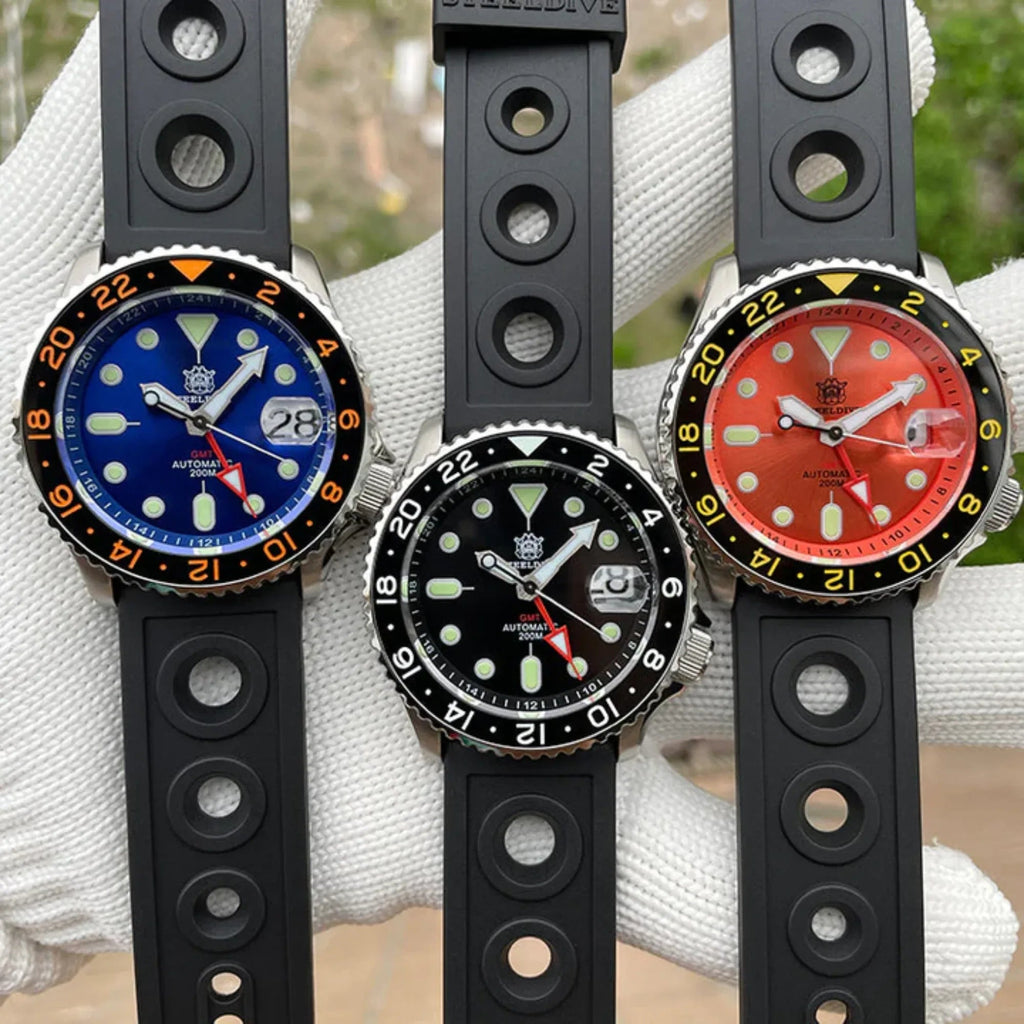 Steeldive SD1994 SKX007 NH34 GMT Automatic Watch - Orange - DREAM WATCHES