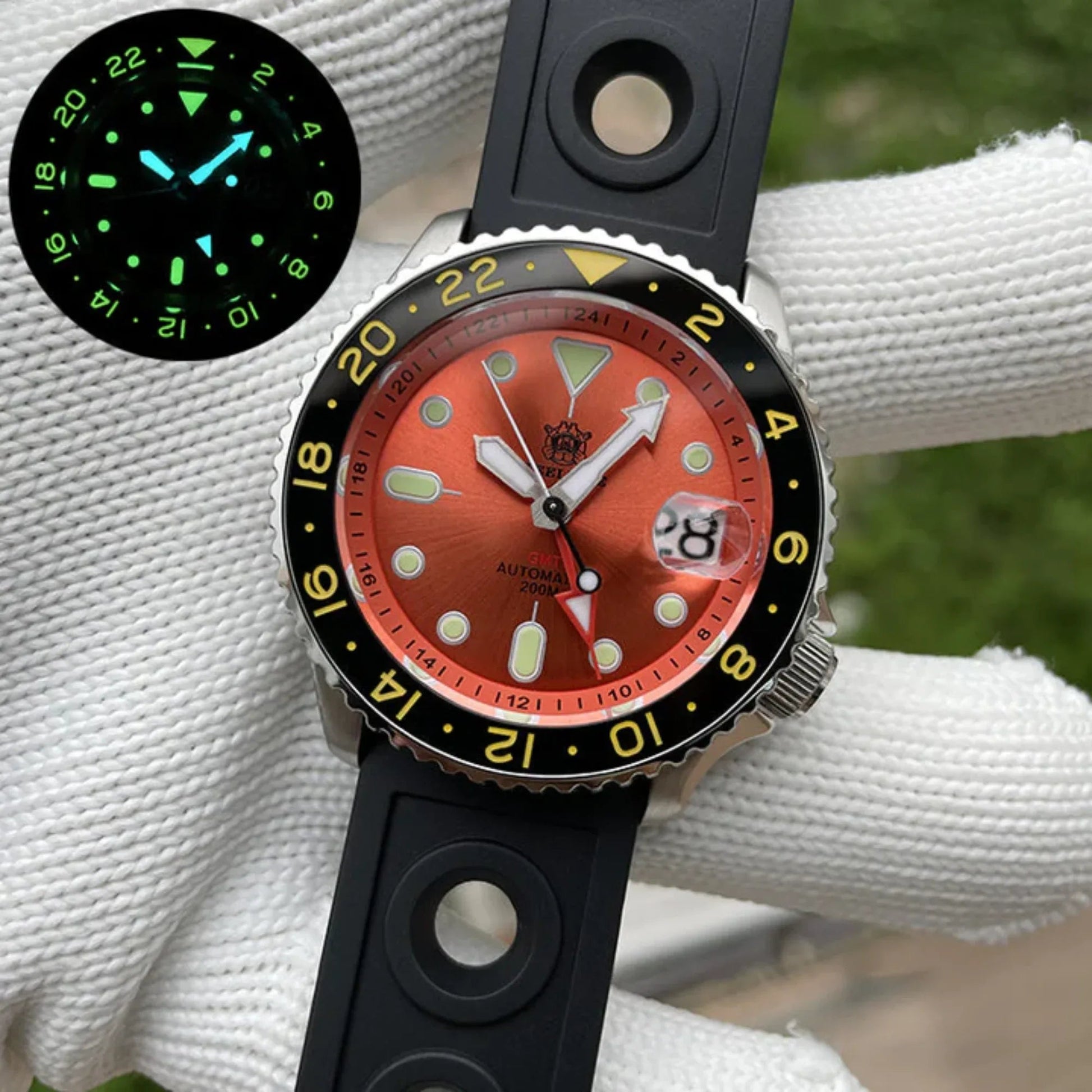 Steeldive SD1994 SKX007 NH34 GMT Automatic Watch - Orange - DREAM WATCHES
