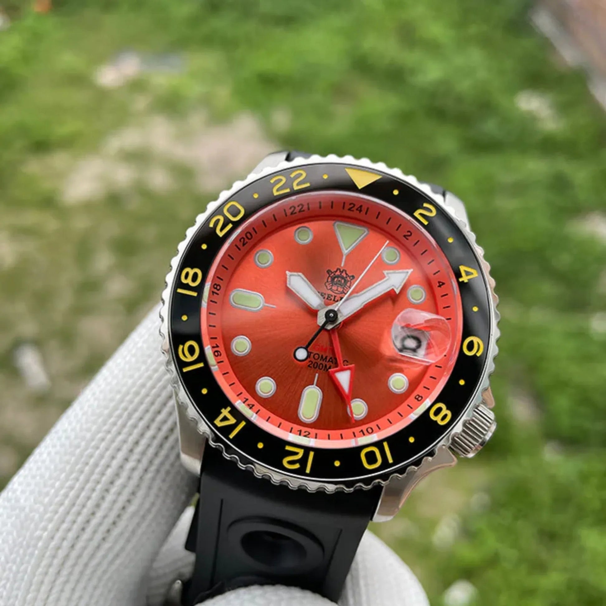 Steeldive SD1994 SKX007 NH34 GMT Automatic Watch - Orange - DREAM WATCHES