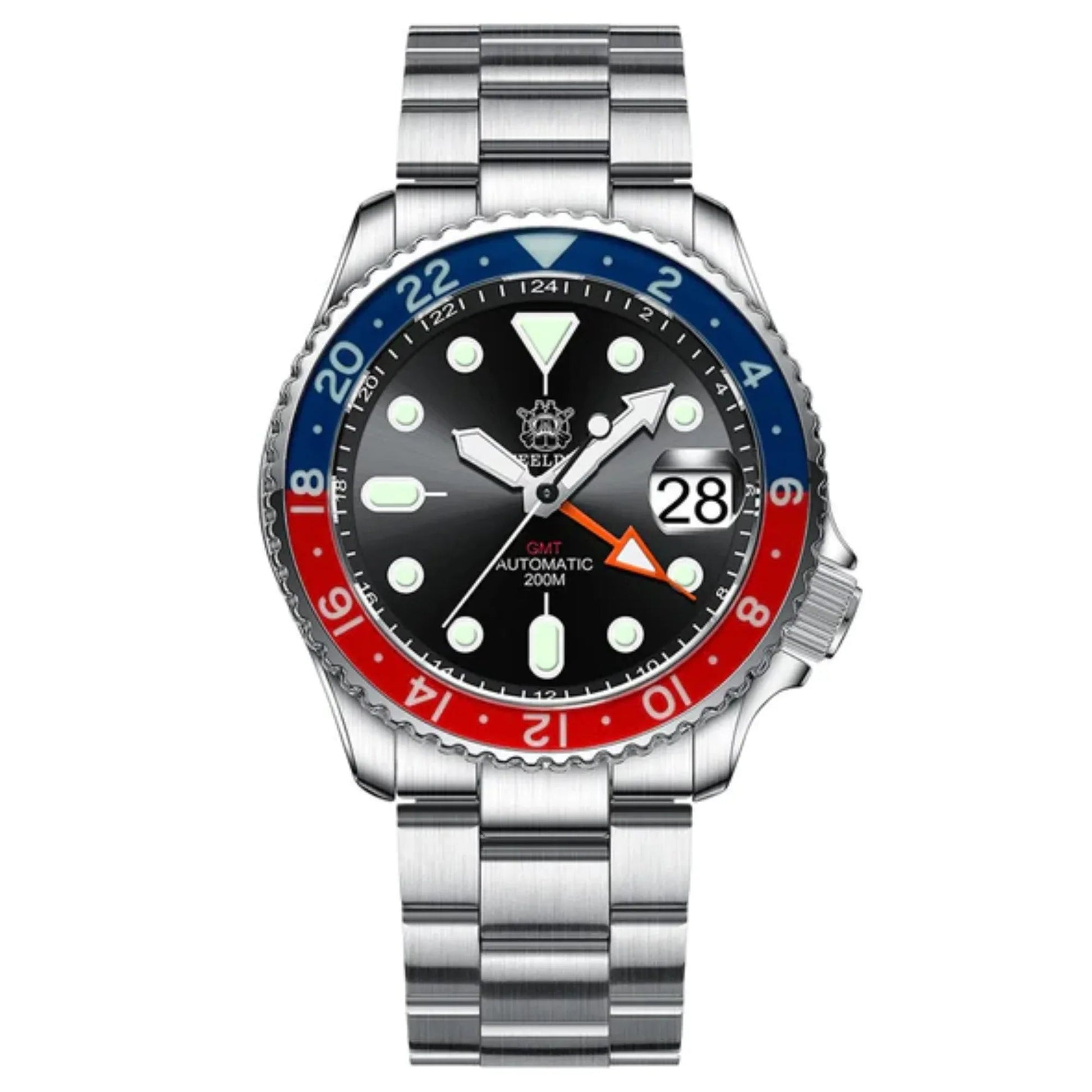 Steeldive SD1994L Sapphire Bezel NH34 GMT Watch - Black Dial - DREAM WATCHES