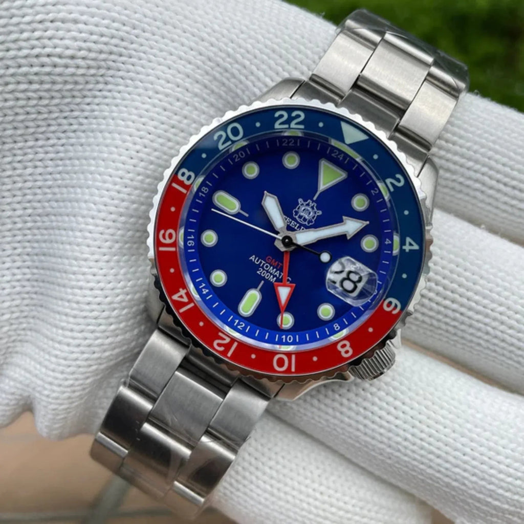 Steeldive SD1994L Sapphire Bezel NH34 GMT Watch - Blue Dial - DREAM WATCHES