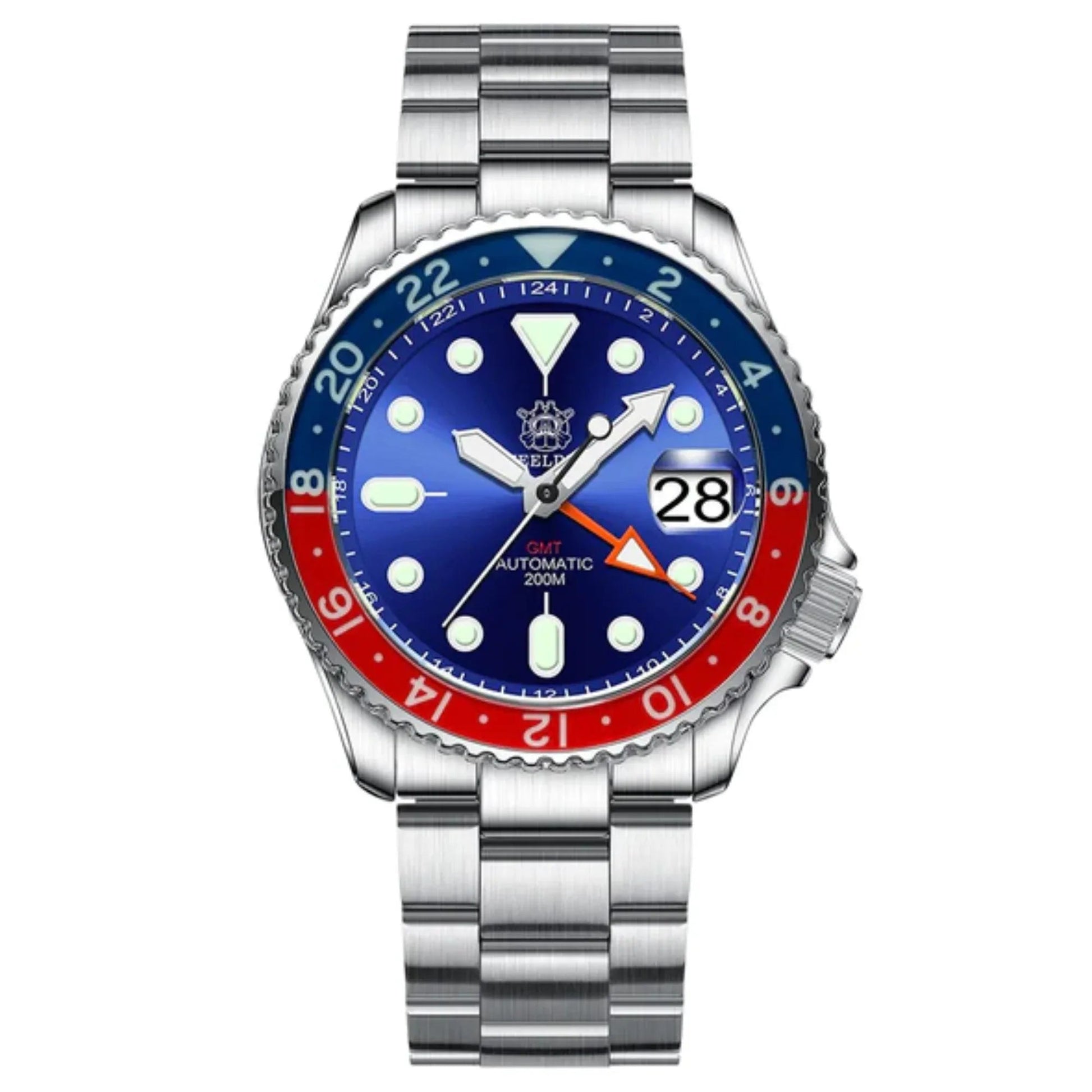 Steeldive SD1994L Sapphire Bezel NH34 GMT Watch - Blue Dial - DREAM WATCHES