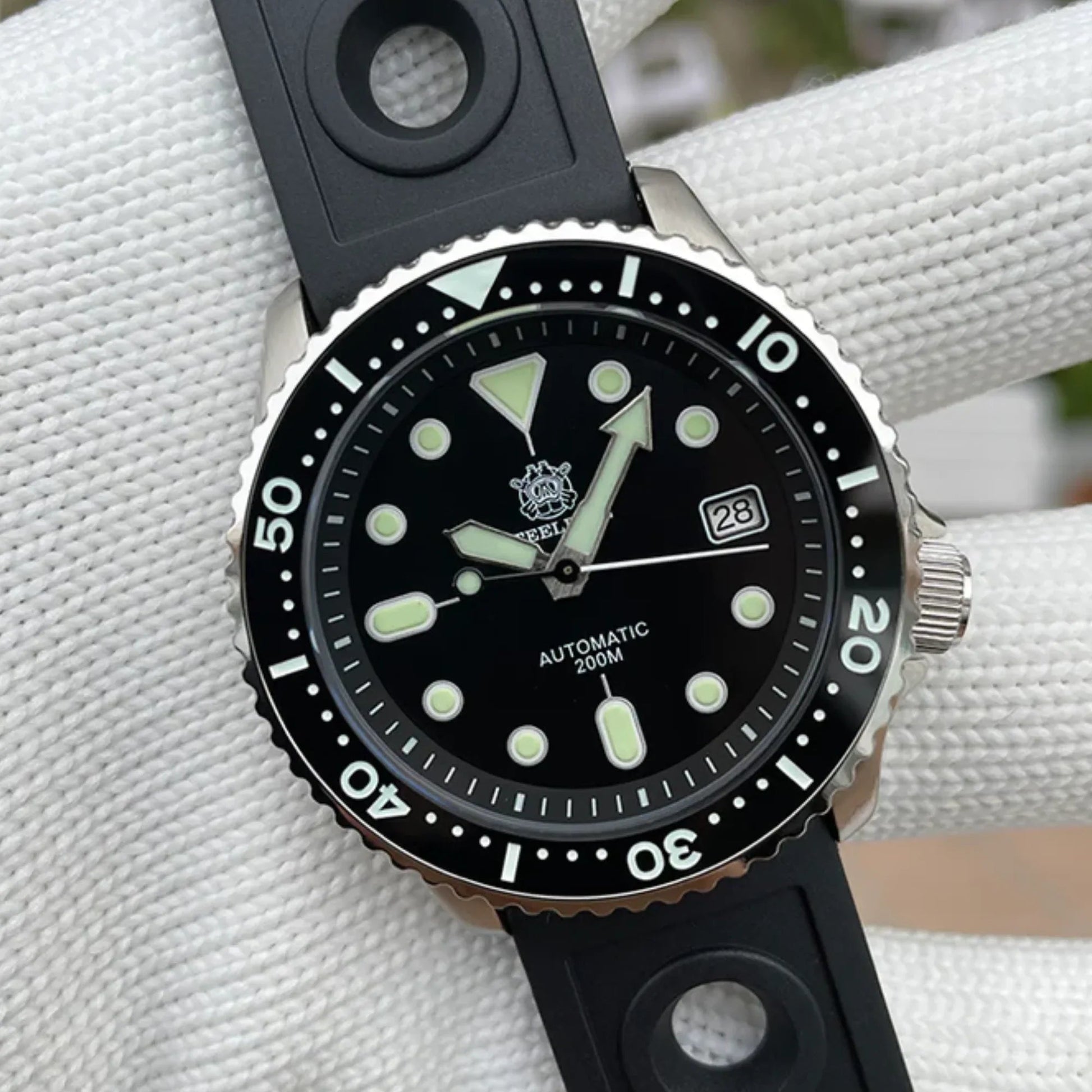 Steeldive SD1996 SKX007 Dive Watch - Black - DREAM WATCHES