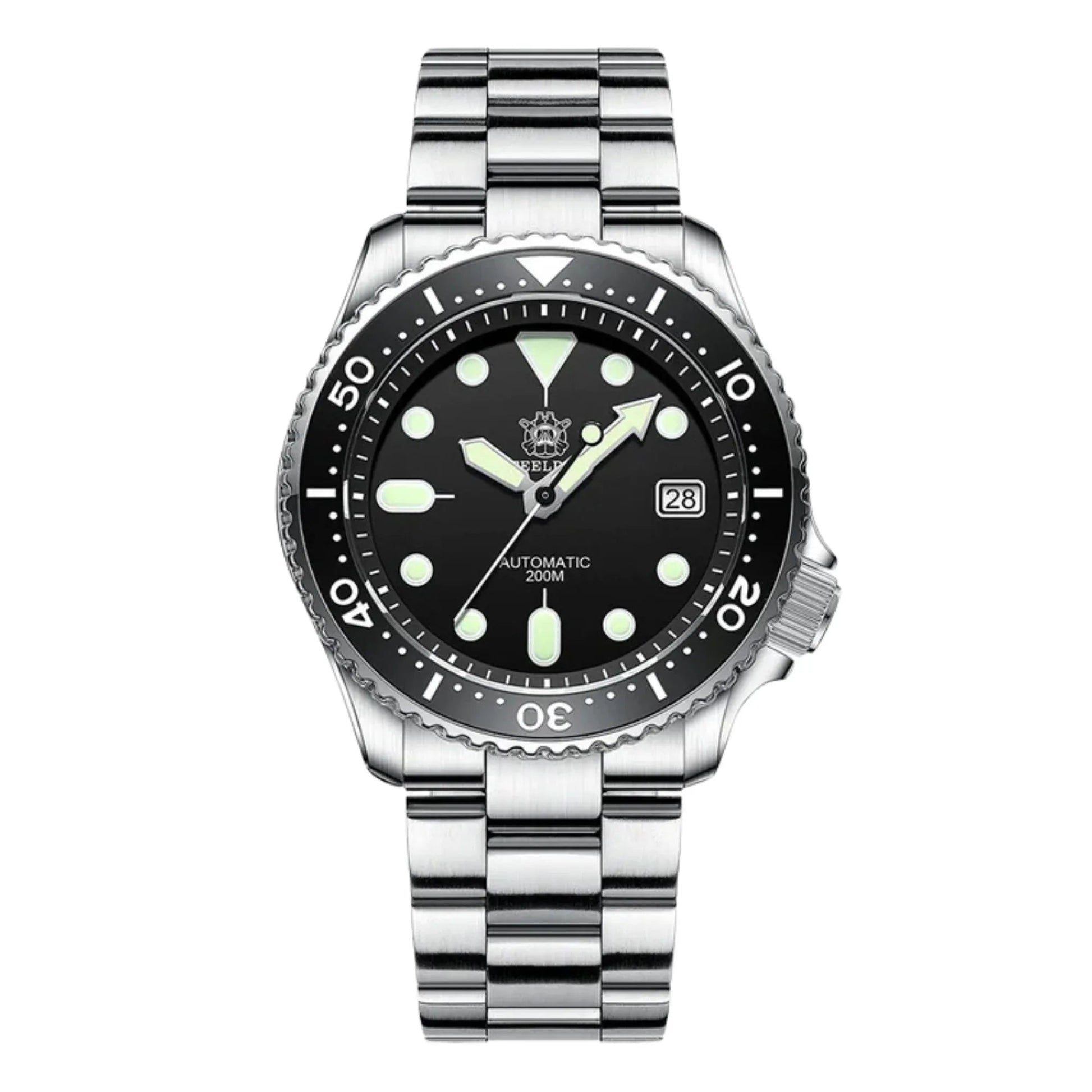 Steeldive SD1996 SKX007 Dive Watch - Black - DREAM WATCHES