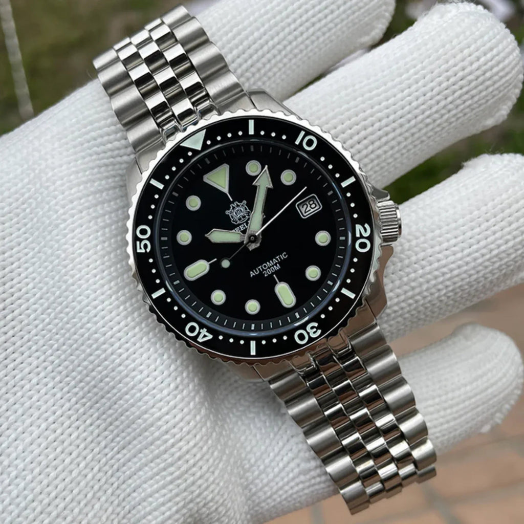 Steeldive SD1996 SKX007 Dive Watch - Black - DREAM WATCHES