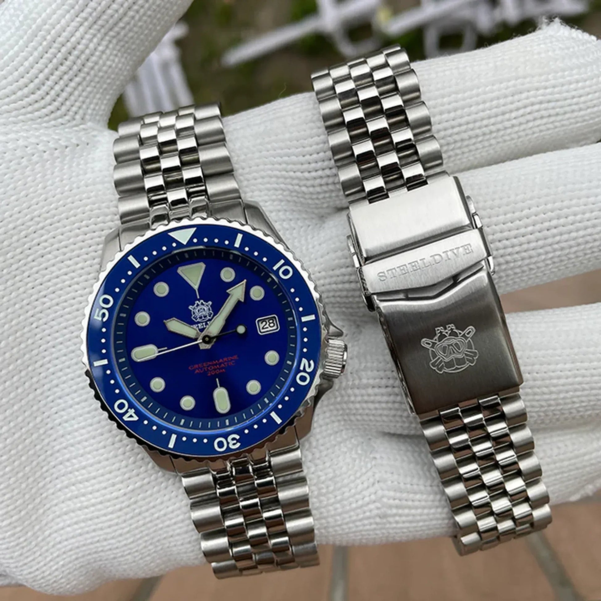 Steeldive SD1996 SKX007 Dive Watch - Blue - DREAM WATCHES