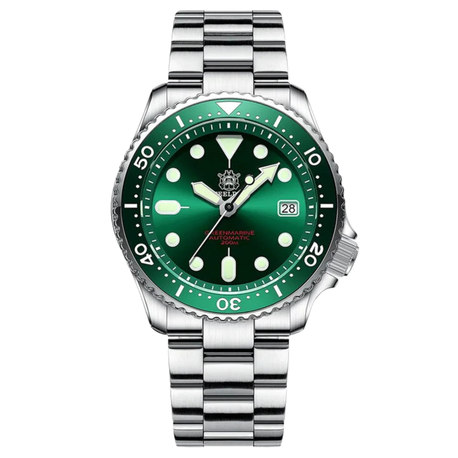 Steeldive SD1996 SKX007 Dive Watch - Green - DREAM WATCHES
