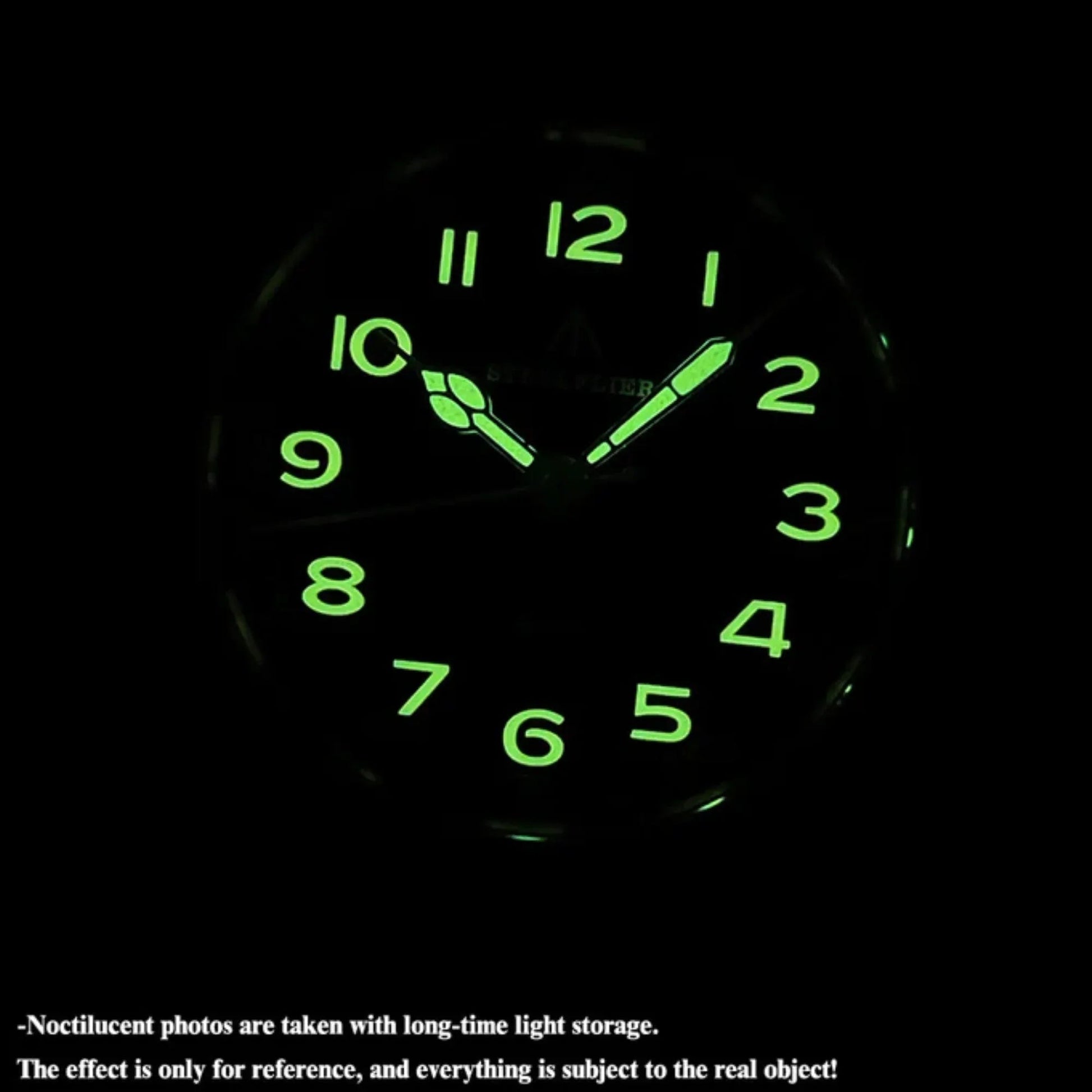 Steelflier VH60 Bronze Filed Watch SF741S - Black Leather Strap with white stiching - DREAM WATCHES