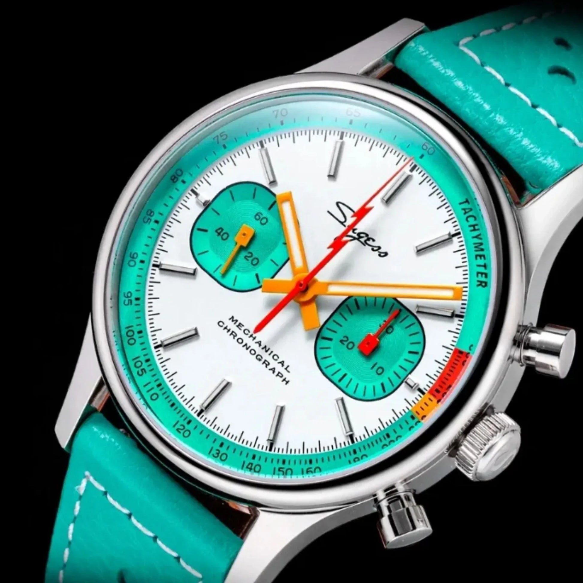 Suges S387F Tiffany Blue Mechanical Chronograph 40 mm V2 - DREAM WATCHES