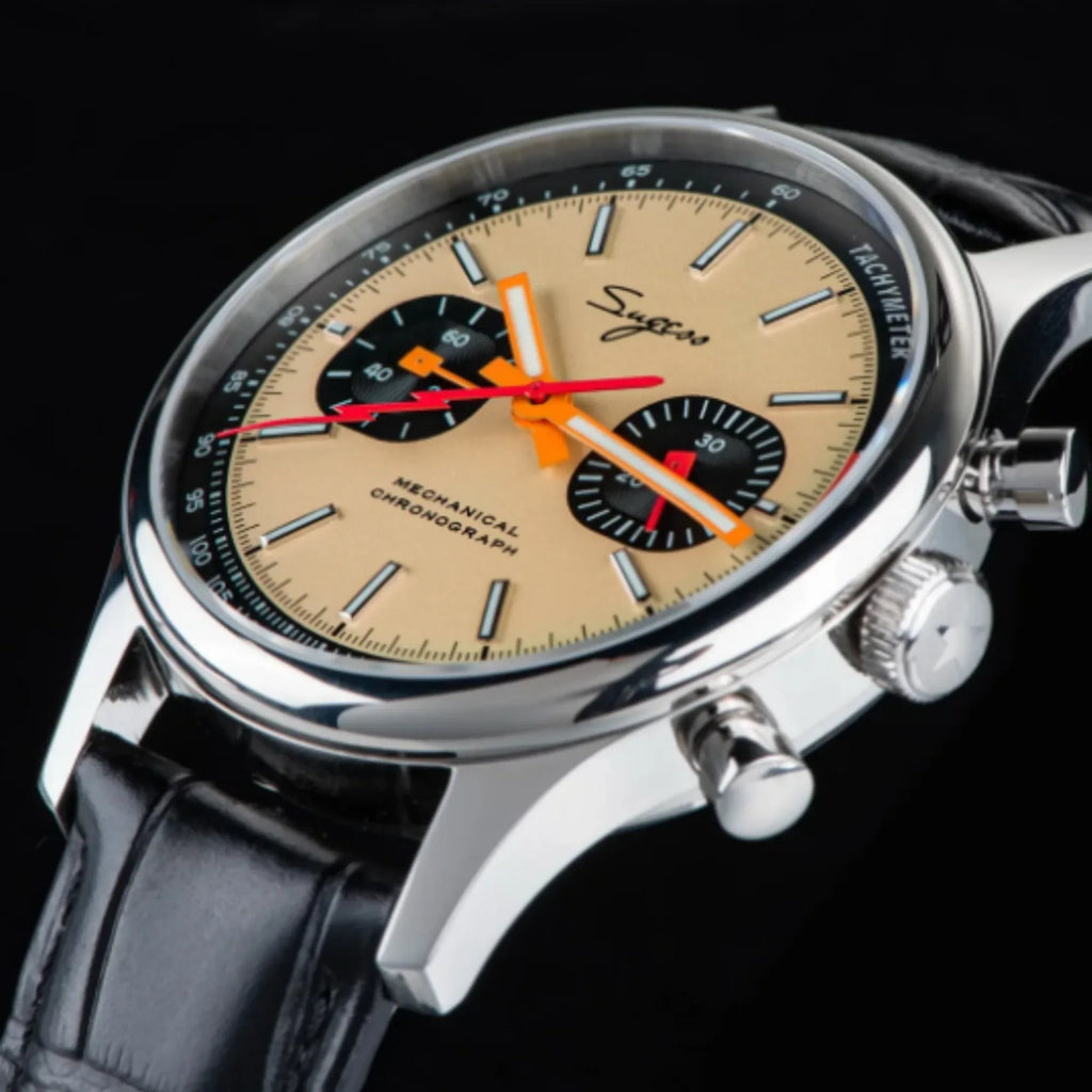 Sugess 1963 Pilot Watch Mens Chronograph Mechanical Wristwatches Original ST1901 Swanneck Movement Sapphire Crystal - DREAM WATCHES