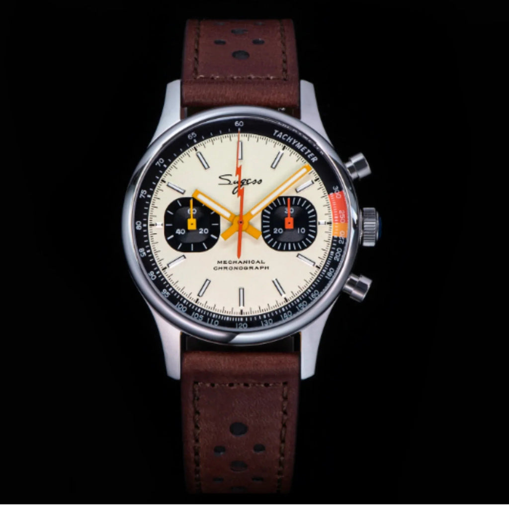 Sugess 1963 Pilot Watch Mens Chronograph Mechanical Wristwatches Original ST1901 Swanneck Movement Sapphire Crystal - DREAM WATCHES