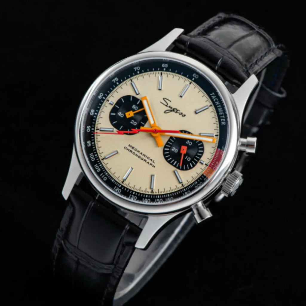 Sugess 1963 Pilot Watch Mens Chronograph Mechanical Wristwatches Original ST1901 Swanneck Movement Sapphire Crystal - DREAM WATCHES