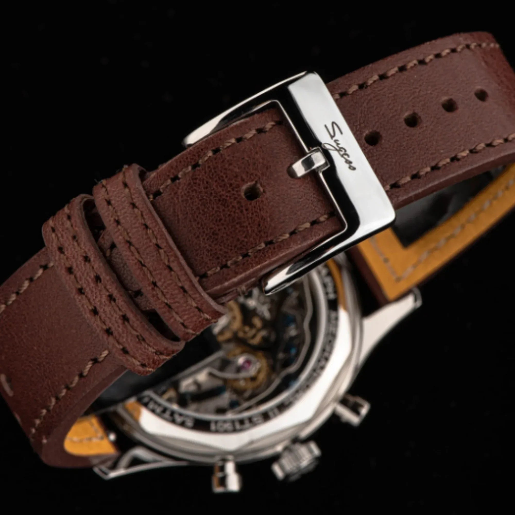 Sugess 1963 Pilot Watch Mens Chronograph Mechanical Wristwatches Original ST1901 Swanneck Movement Sapphire Crystal - DREAM WATCHES