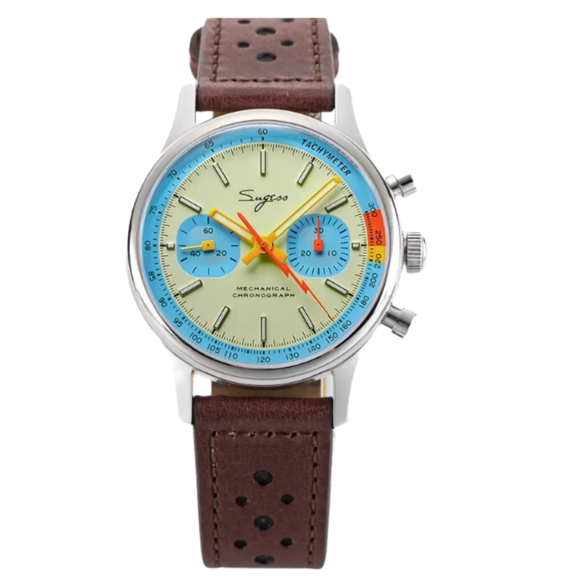 Sugess 1963 Pilot Watch Mens Chronograph Mechanical Wristwatches Original ST1901 Swanneck Movement Sapphire Crystal - DREAM WATCHES