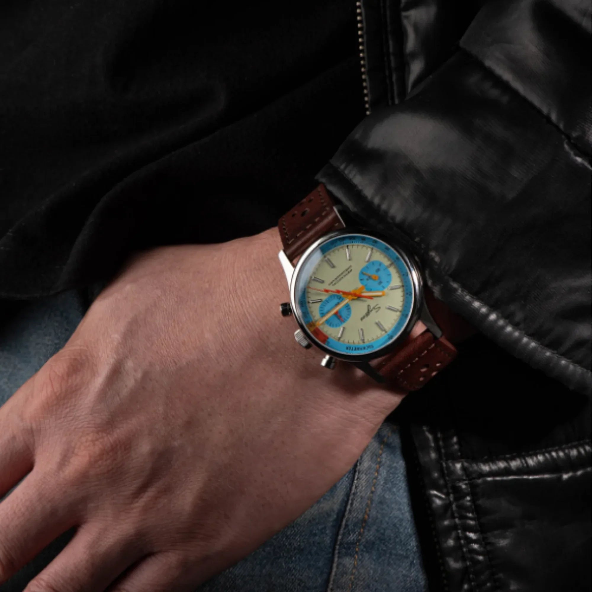 Sugess 1963 Pilot Watch Mens Chronograph Mechanical Wristwatches Original ST1901 Swanneck Movement Sapphire Crystal - DREAM WATCHES