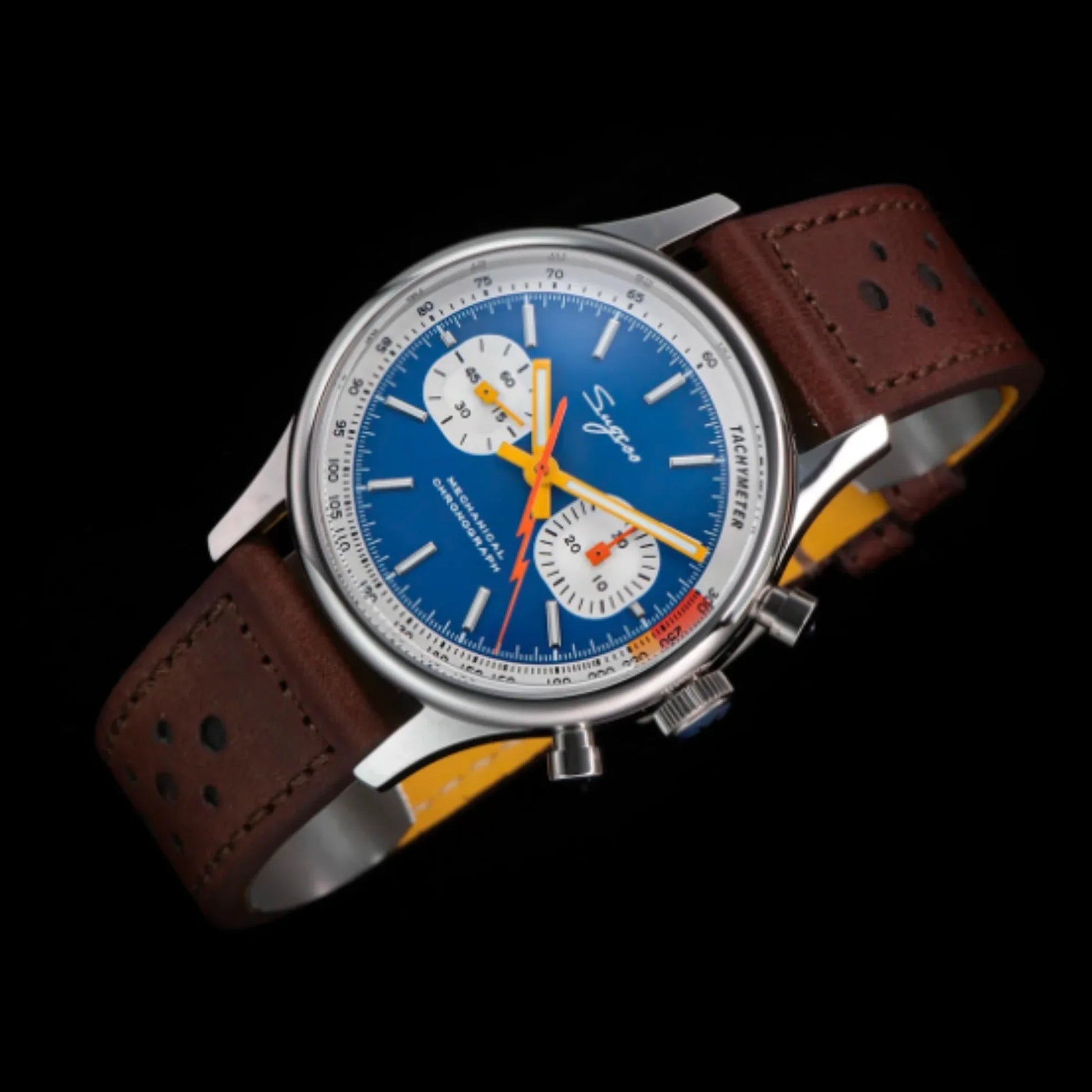 Sugess 1963 Pilot Watch Mens Chronograph Mechanical Wristwatches Original ST1901 Swanneck Movement Sapphire Crystal - DREAM WATCHES