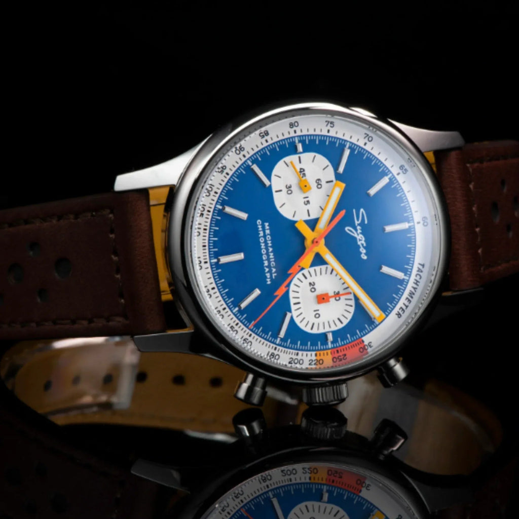Sugess 1963 Pilot Watch Mens Chronograph Mechanical Wristwatches Original ST1901 Swanneck Movement Sapphire Crystal - DREAM WATCHES