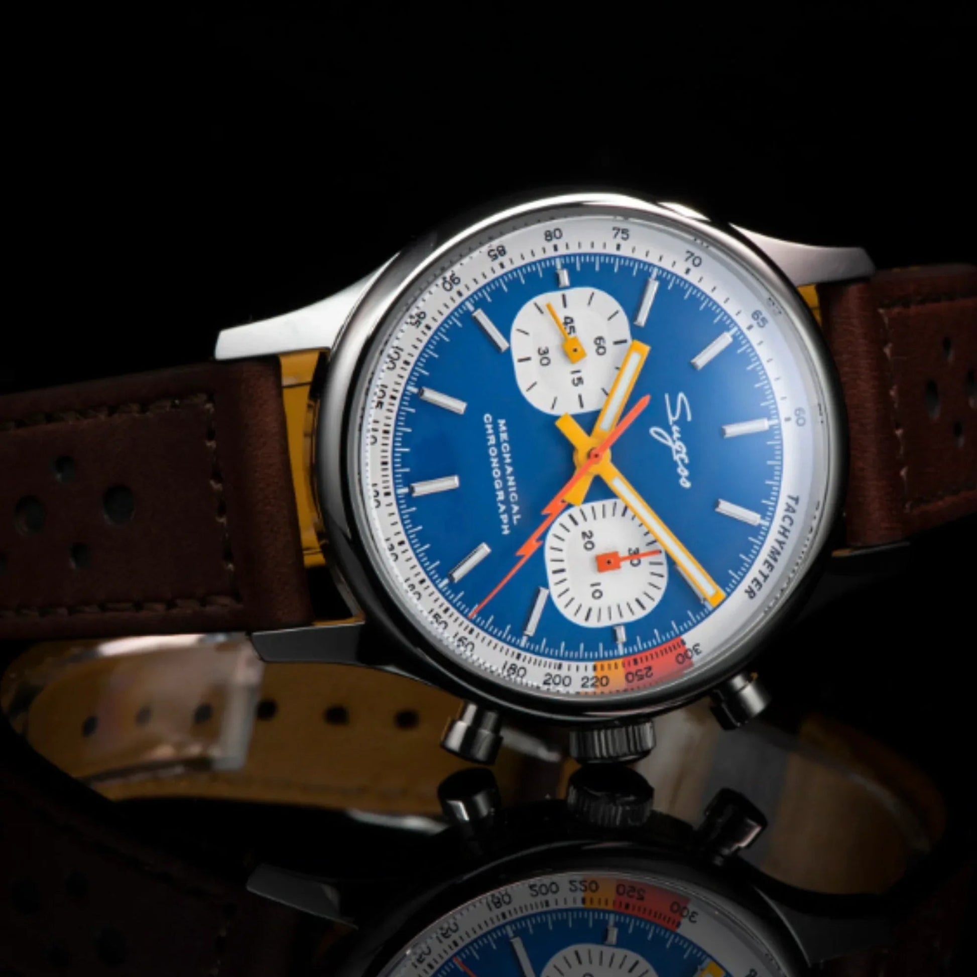 Sugess 1963 Pilot Watch Mens Chronograph Mechanical Wristwatches Original ST1901 Swanneck Movement Sapphire Crystal - DREAM WATCHES