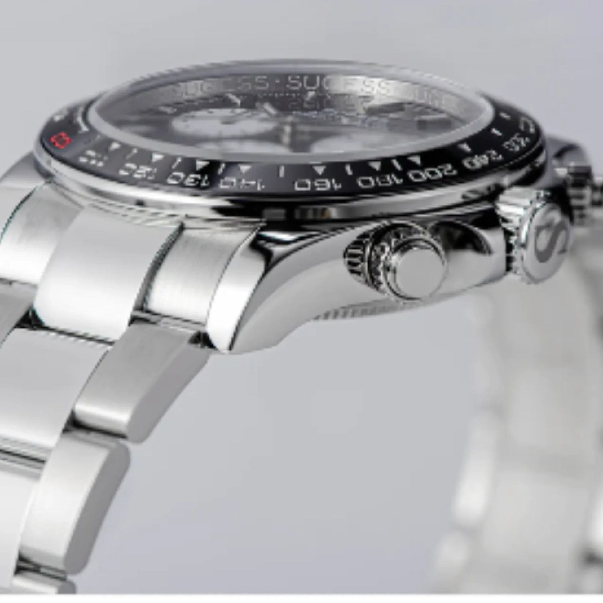 Sugess Automatic Chronograph 418-2 Black Dial Ceramic Bezel Professional - DREAM WATCHES