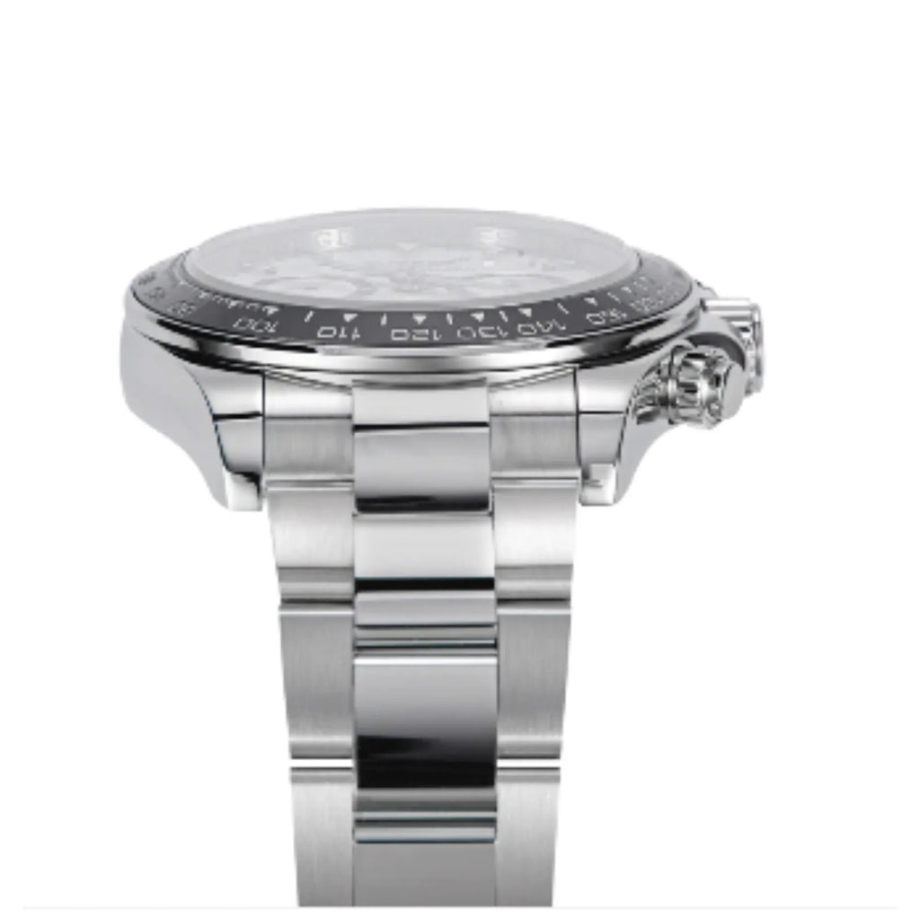 Sugess Automatic Chronograph 418-2 Black Dial Stainless Steel Bezel Professional - DREAM WATCHES