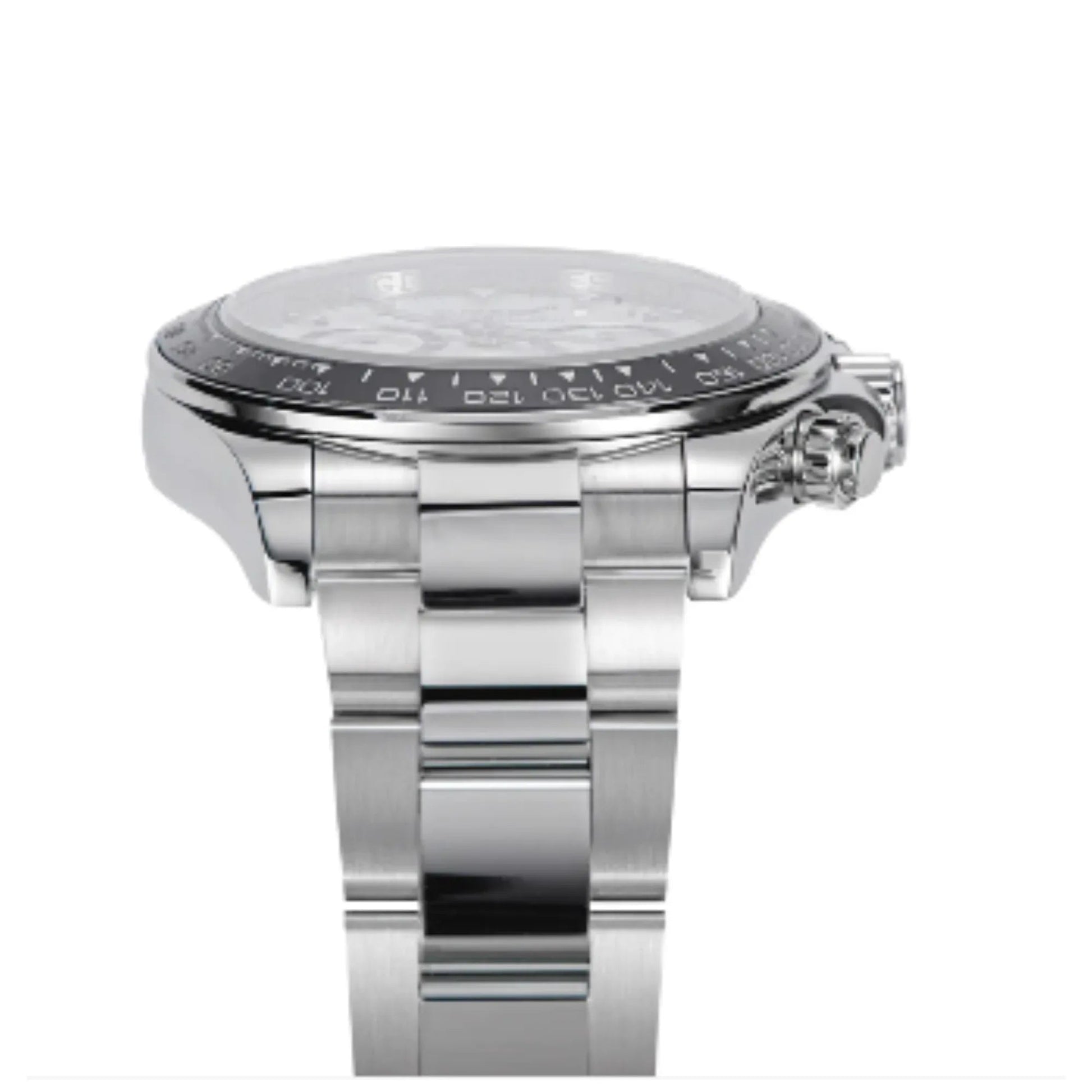 Sugess Automatic Chronograph 418-2 Black Dial Stainless Steel Bezel Professional - DREAM WATCHES