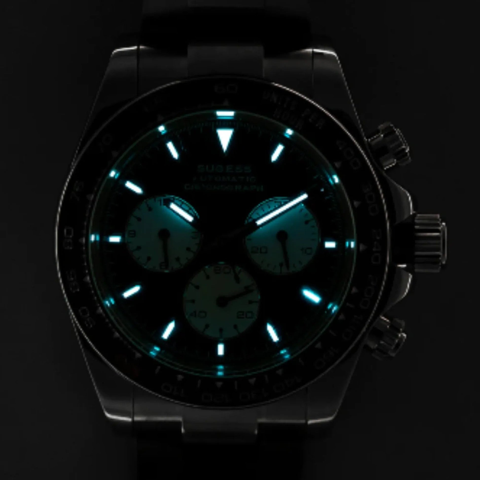 Sugess Automatic Chronograph 418-2 Ice Panda Dial Ceramic Bezel Professional - DREAM WATCHES