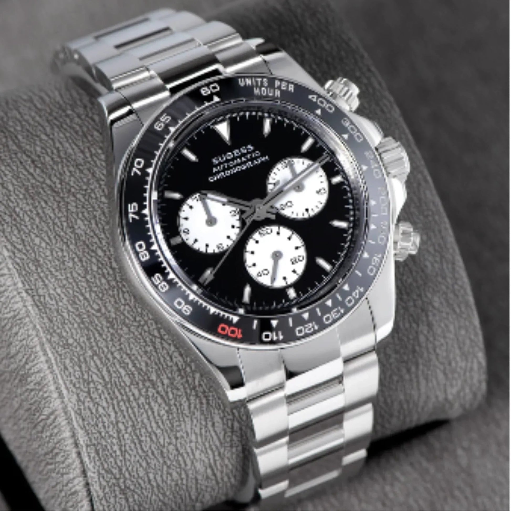 Sugess Automatic Chronograph 418-2 Ice Panda Dial Ceramic Bezel Professional - DREAM WATCHES
