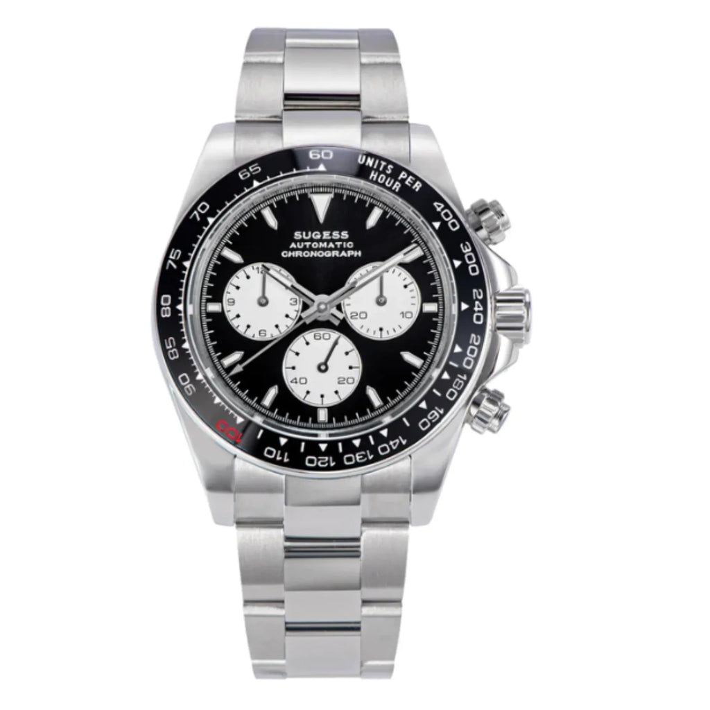 Sugess Automatic Chronograph 418-2 Ice Panda Dial Ceramic Bezel Professional - DREAM WATCHES