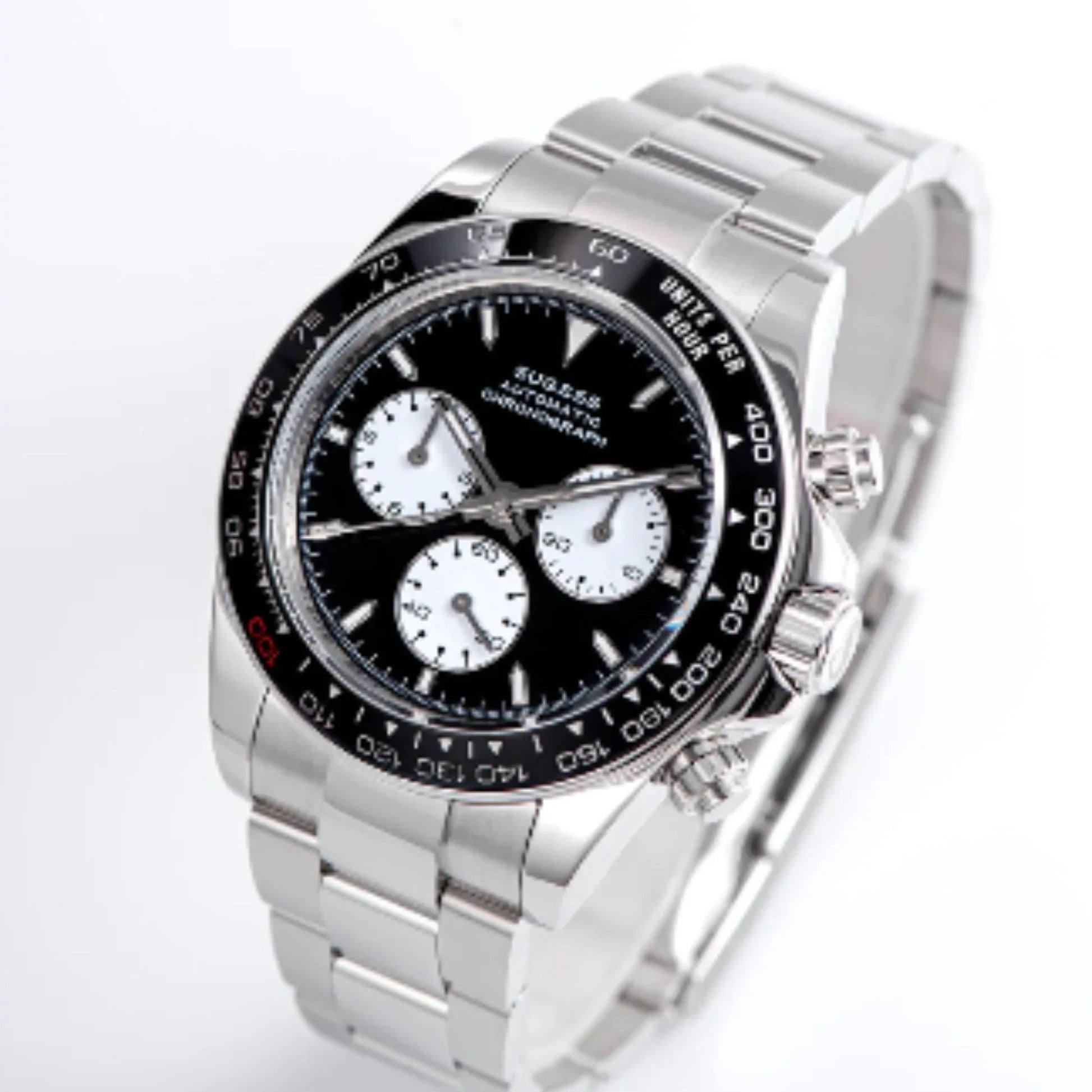 Sugess Automatic Chronograph 418-2 Ice Panda Dial Ceramic Bezel Professional - DREAM WATCHES