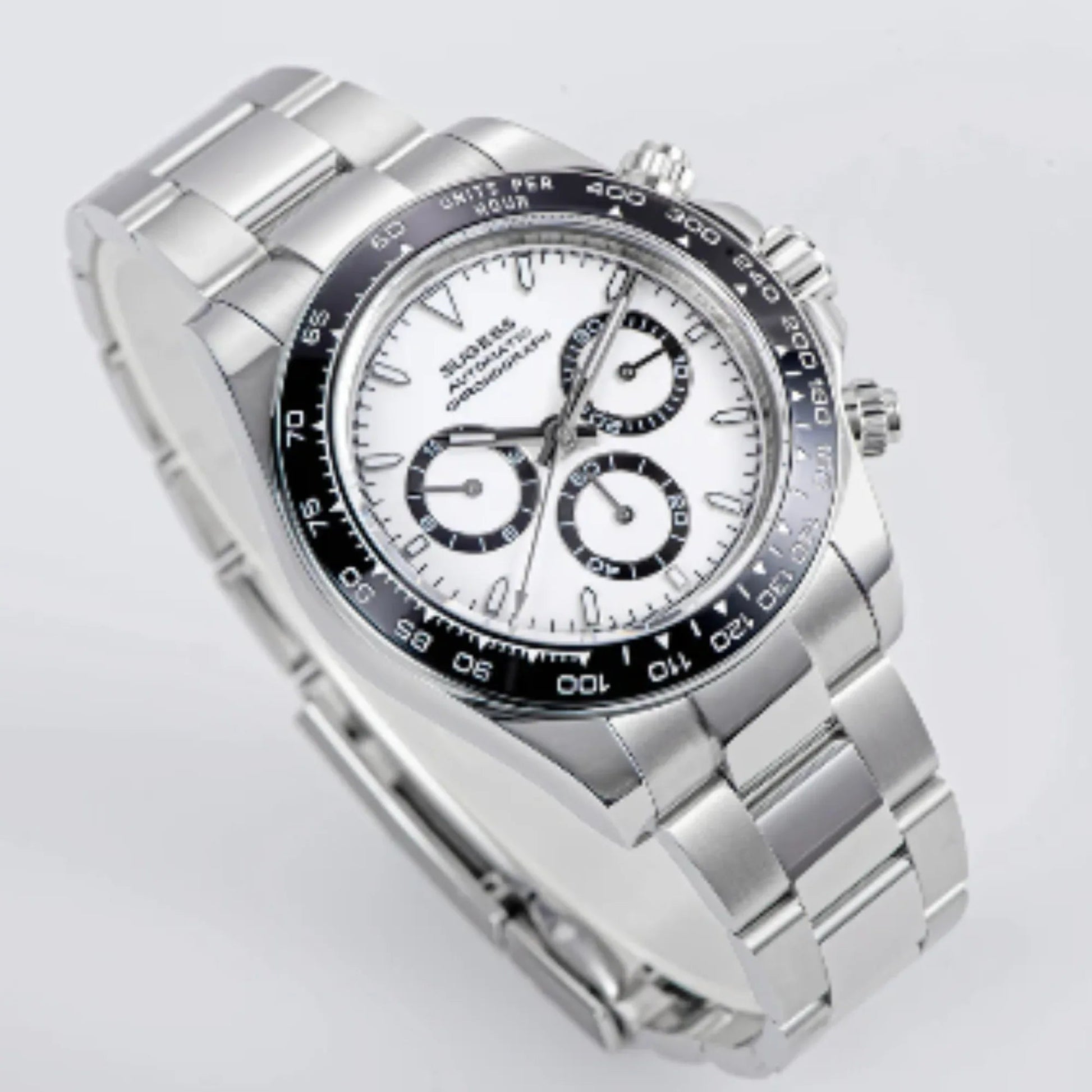 Sugess Automatic Chronograph 418-2 White Dial Ceramic Bezel Professional - DREAM WATCHES
