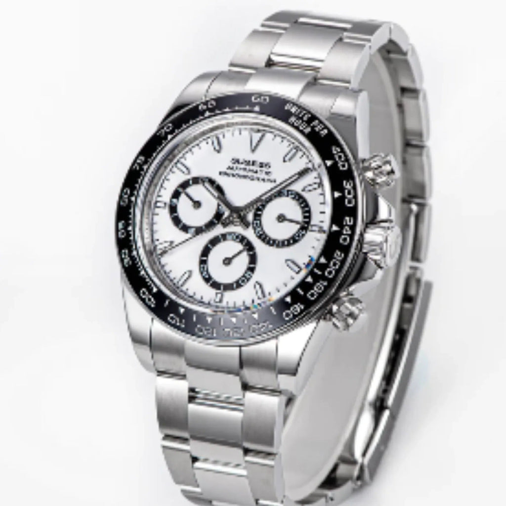 Sugess Automatic Chronograph 418-2 White Dial Ceramic Bezel Professional - DREAM WATCHES