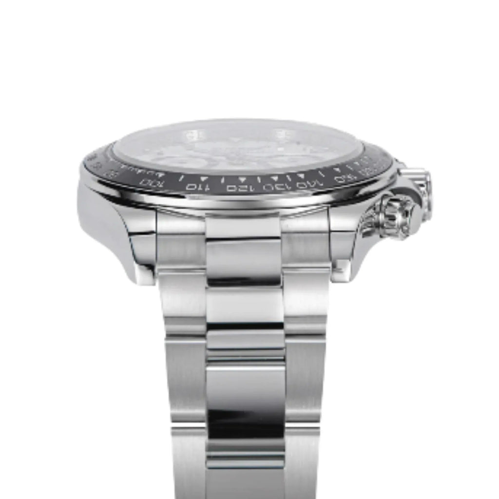 Sugess Automatic Chronograph 418-2 White Dial Stainless Steel Bezel Professional - DREAM WATCHES