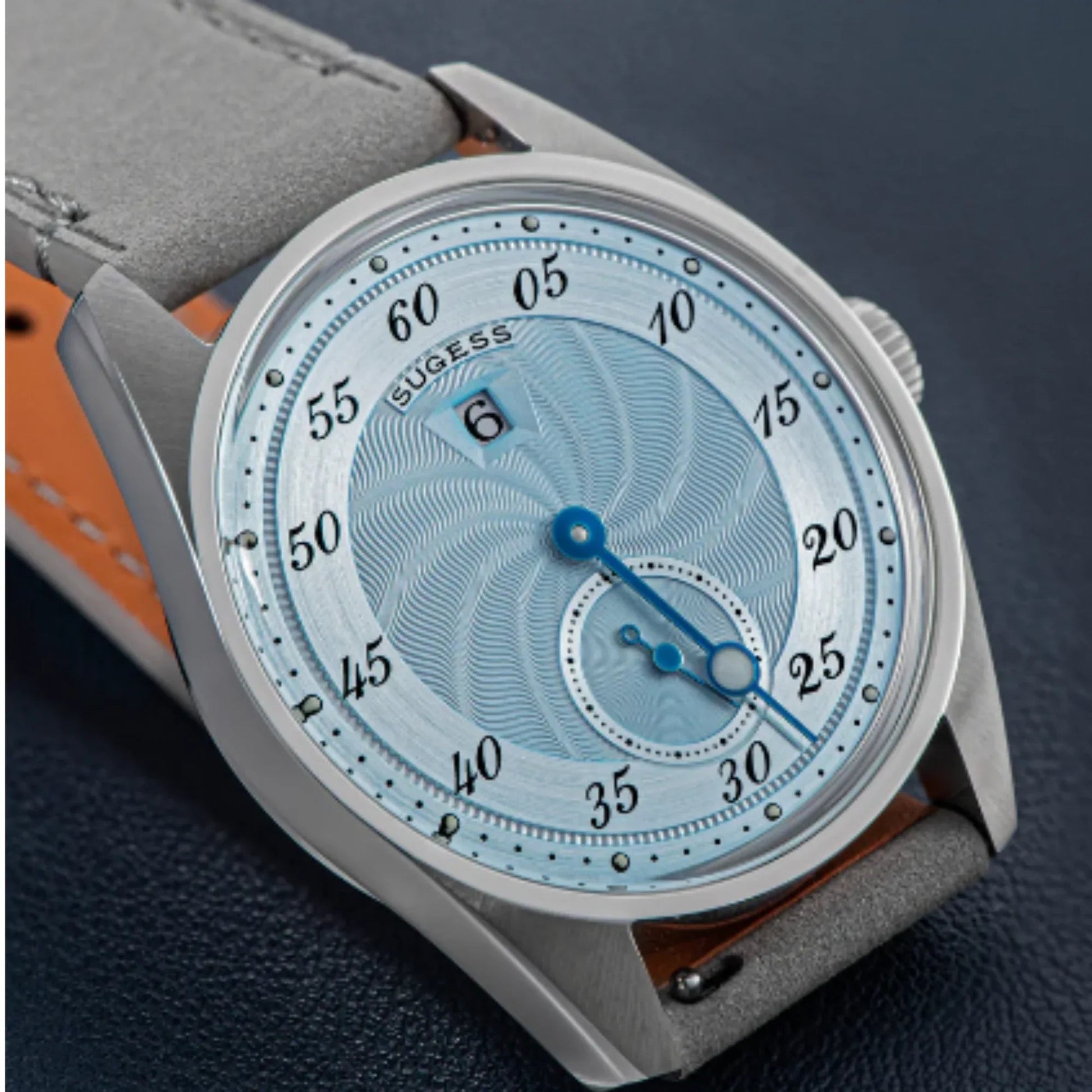 Sugess Automatic S451-1 Light Blue Dial Jumping Hour One Pointer Stainless Steel - DREAM WATCHES