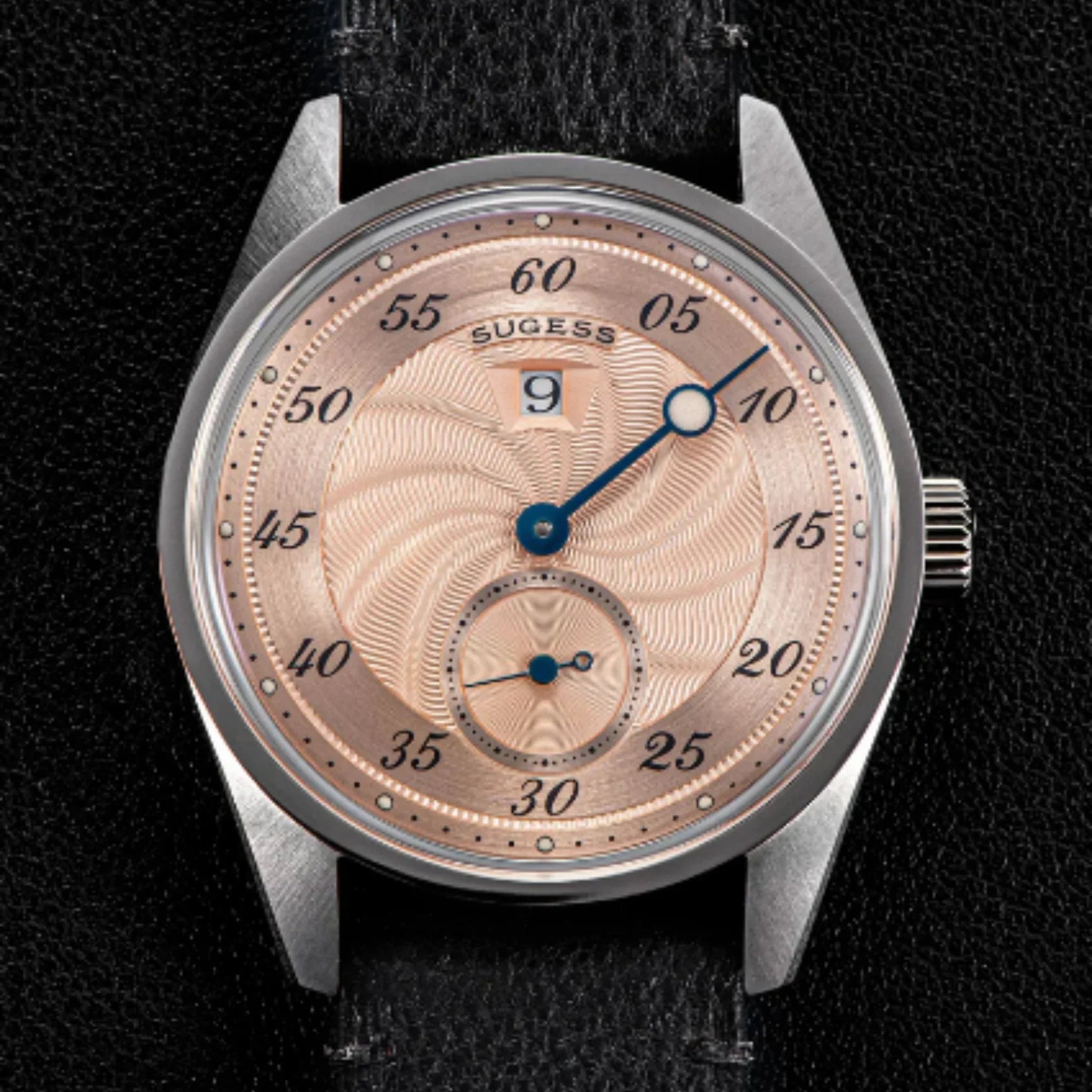 Sugess Automatic S451-1 Salmon Dial Jumping Hour One Pointer Stainless Steel - DREAM WATCHES