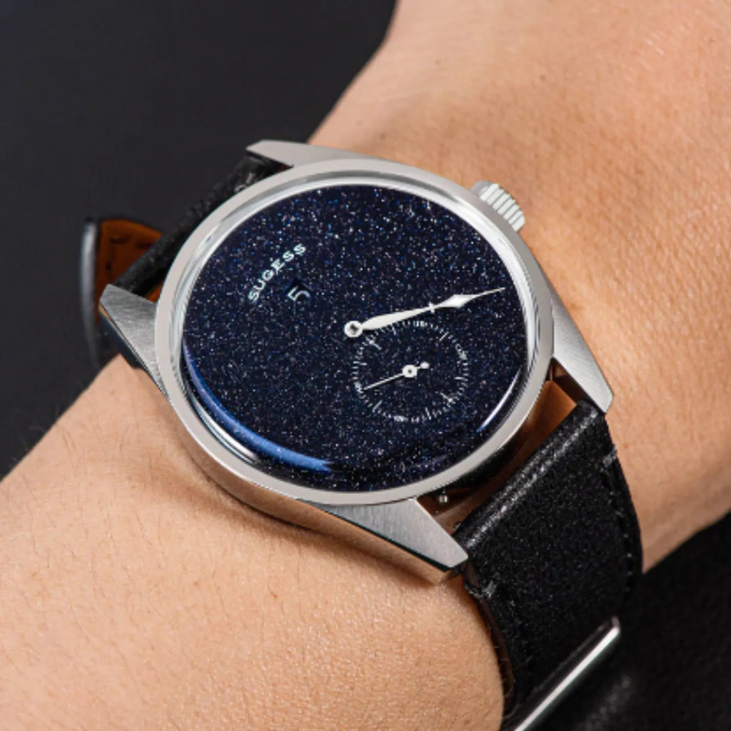Sugess Automatic S451-2 Blue Sandstone Dial Jumping Hour One Pointer Stainless Steel - DREAM WATCHES