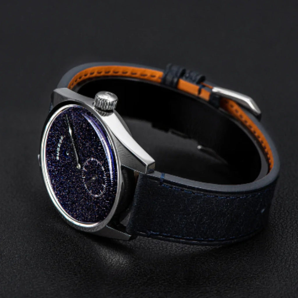 Sugess Automatic S451-2 Blue Sandstone Dial Jumping Hour One Pointer Stainless Steel - DREAM WATCHES