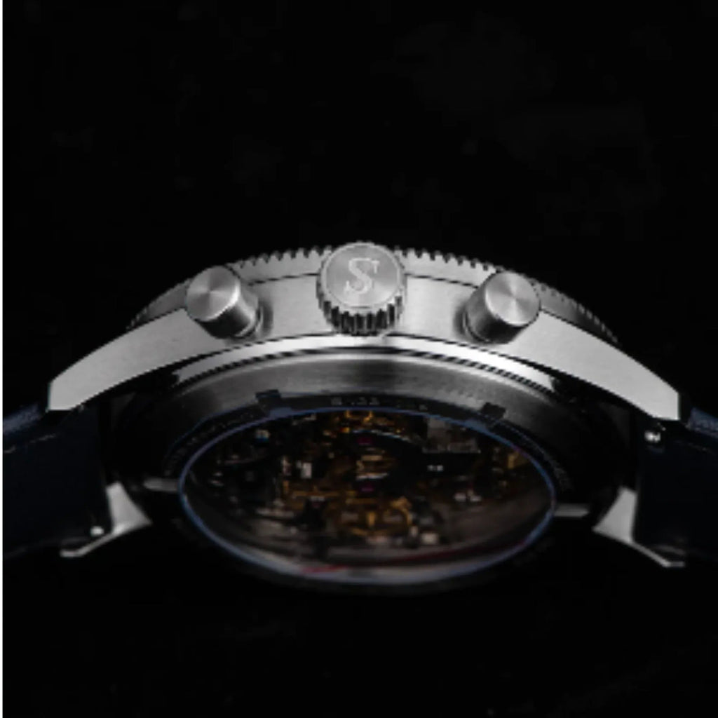 Sugess Chrono Heritage 423 Chronograph Black Dial - DREAM WATCHES