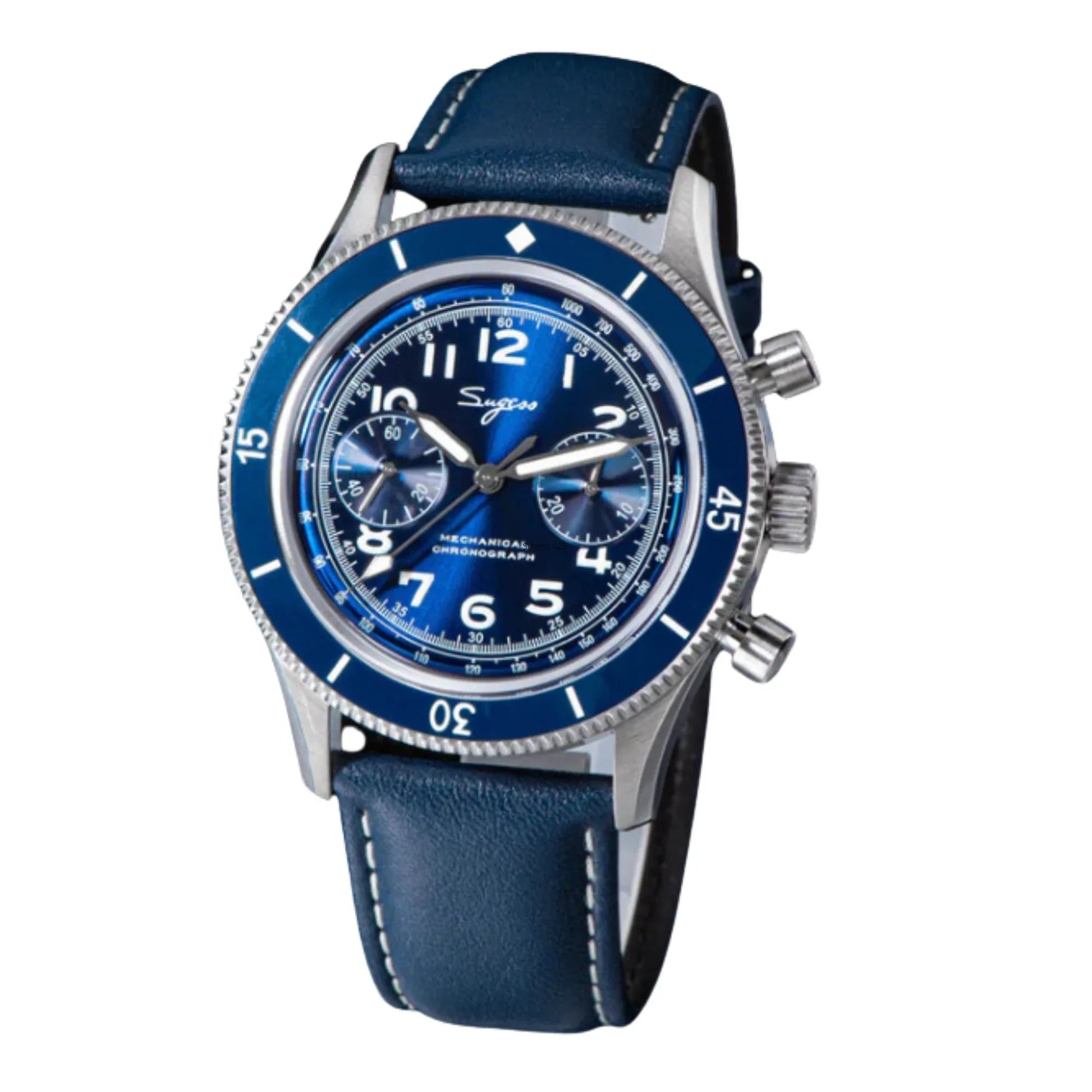 Sugess Chrono Heritage 423 Chronograph Blue Dial - DREAM WATCHES