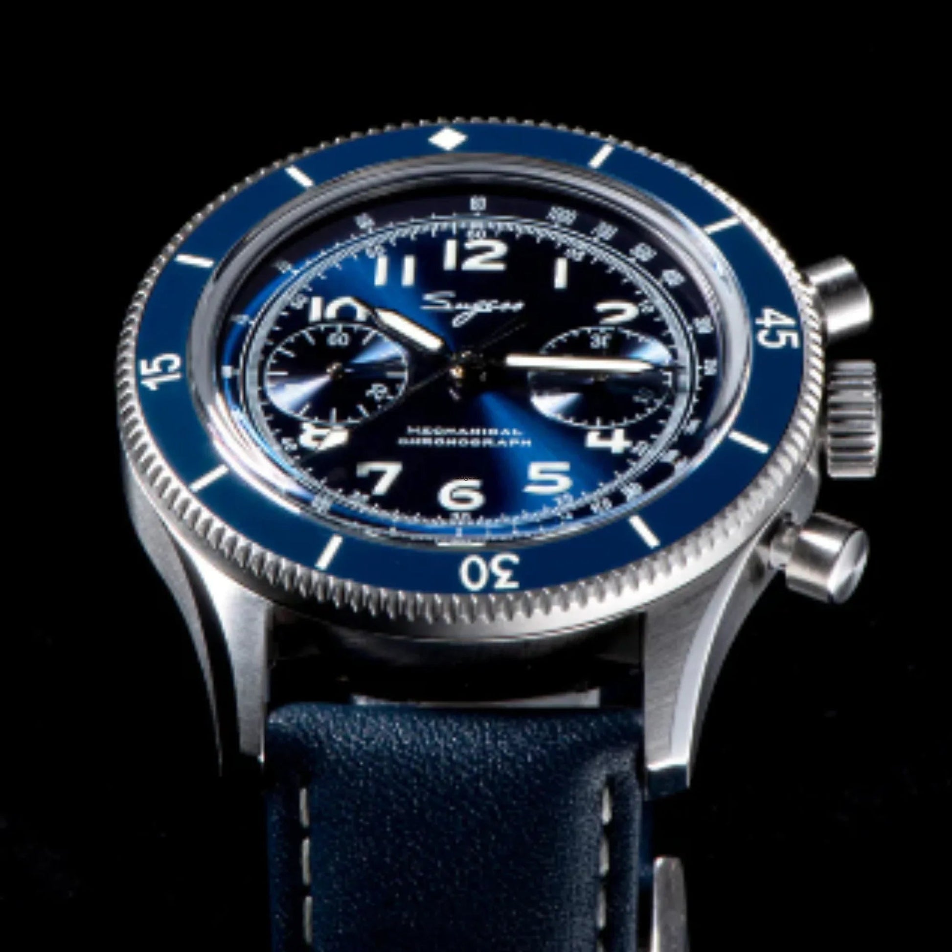 Sugess Chrono Heritage 423 Chronograph Blue Dial - DREAM WATCHES