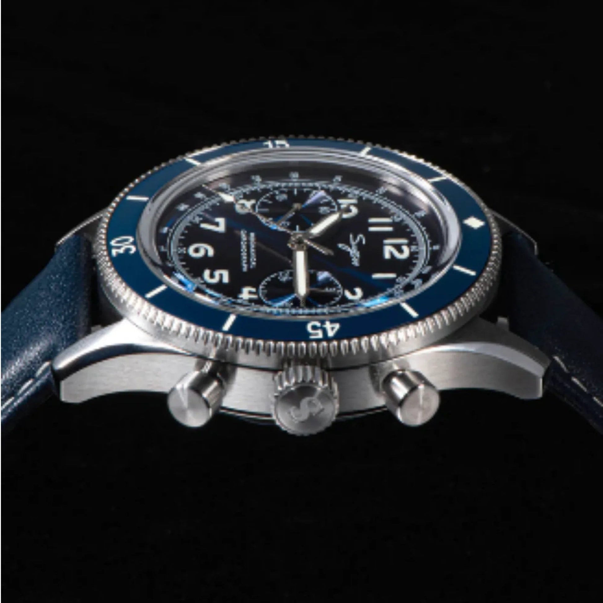 Sugess Chrono Heritage 423 Chronograph Blue Dial - DREAM WATCHES