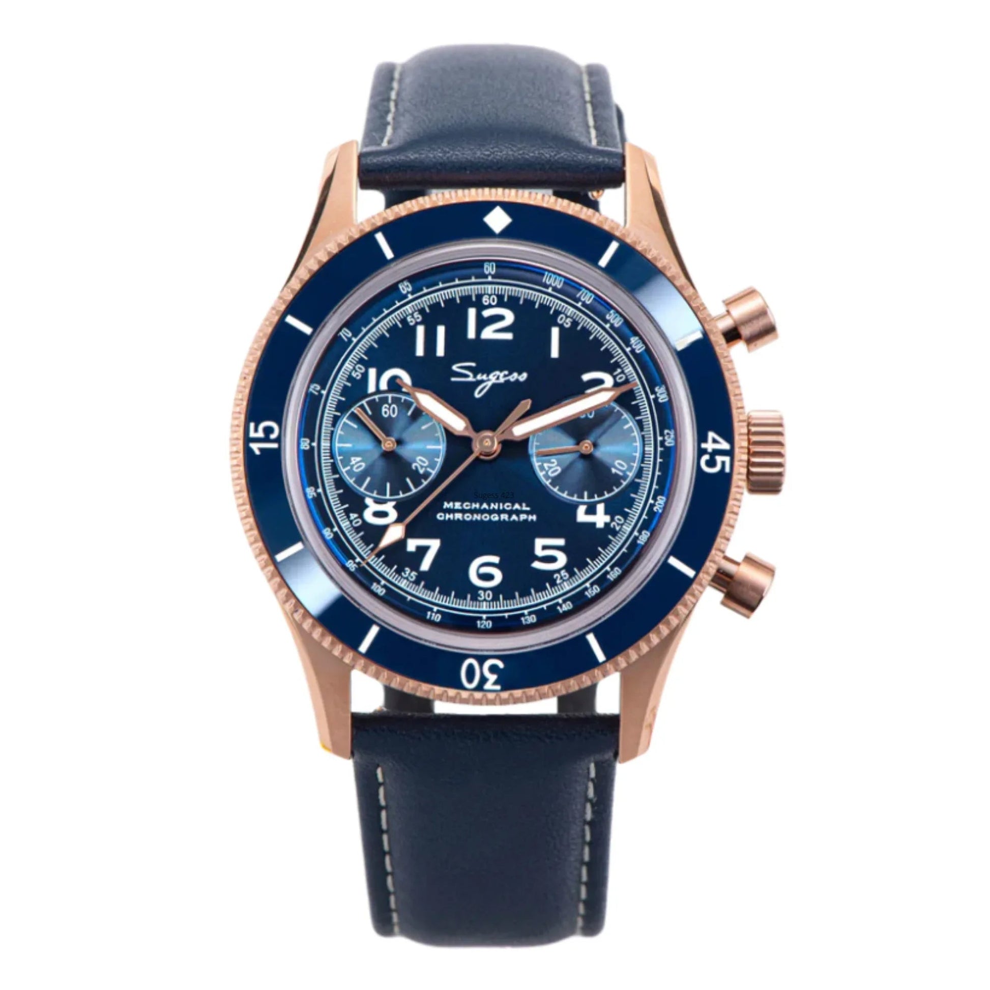 Sugess Chrono Heritage 423 Chronograph Rose Gold - DREAM WATCHES
