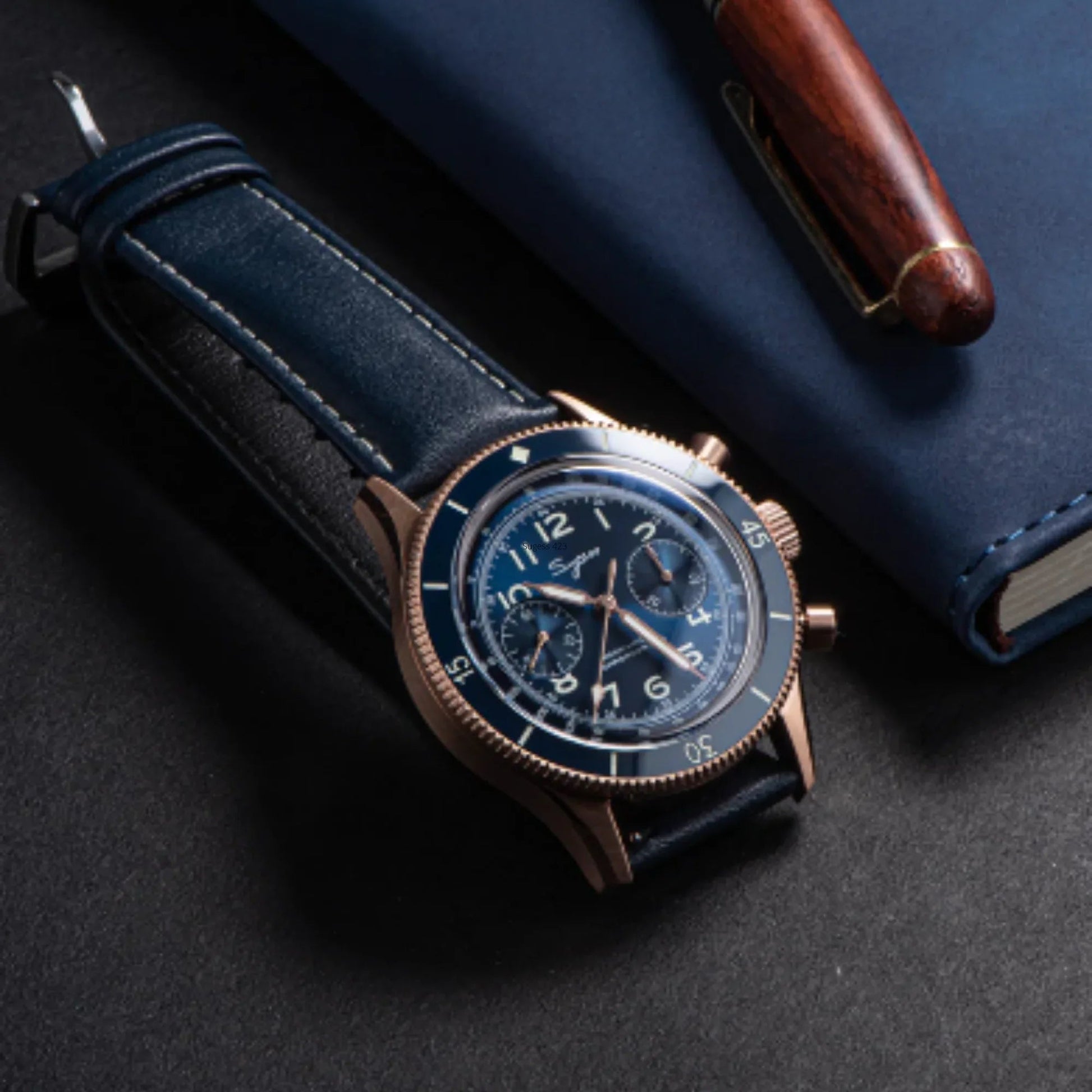 Sugess Chrono Heritage 423 Chronograph Rose Gold - DREAM WATCHES