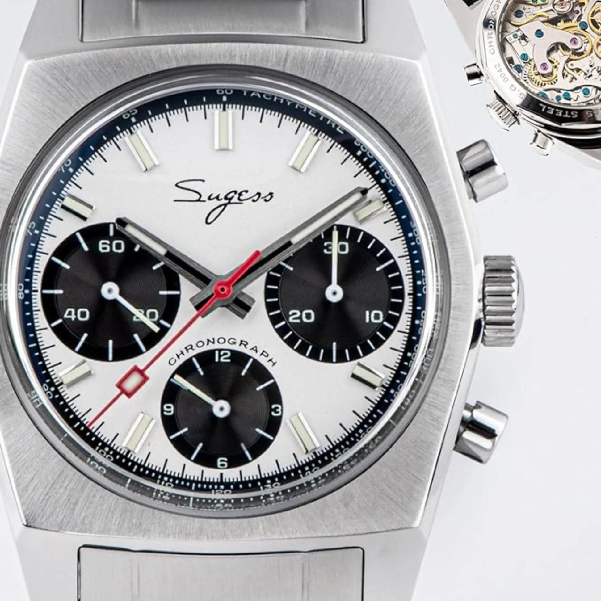 Sugess Chrono Heritage S419 Chronograph Panda Dial - DREAM WATCHES