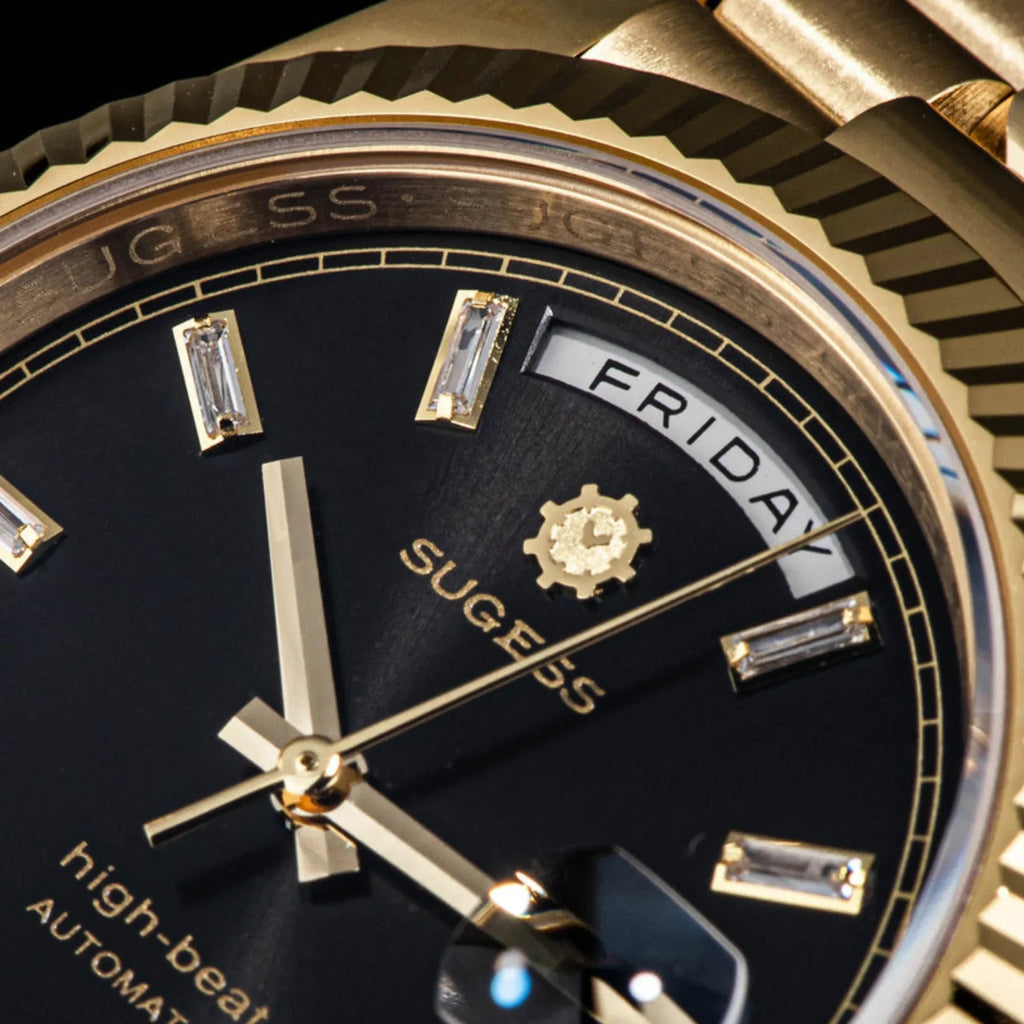 Sugess Heritage 433 DD Date and Day Display Gold - DREAM WATCHES