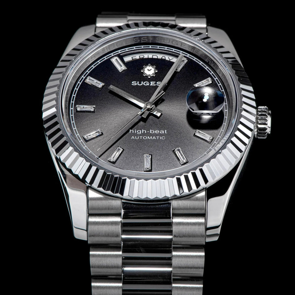 Sugess Heritage 433 DD Date and Day Display Stainless-Steel - Black Dial - DREAM WATCHES