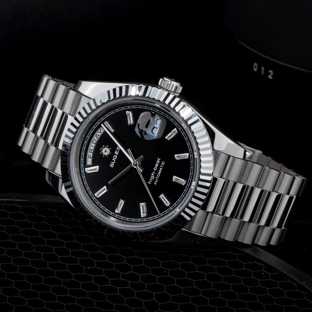 Sugess Heritage 433 DD Date and Day Display Stainless-Steel - Black Dial - DREAM WATCHES
