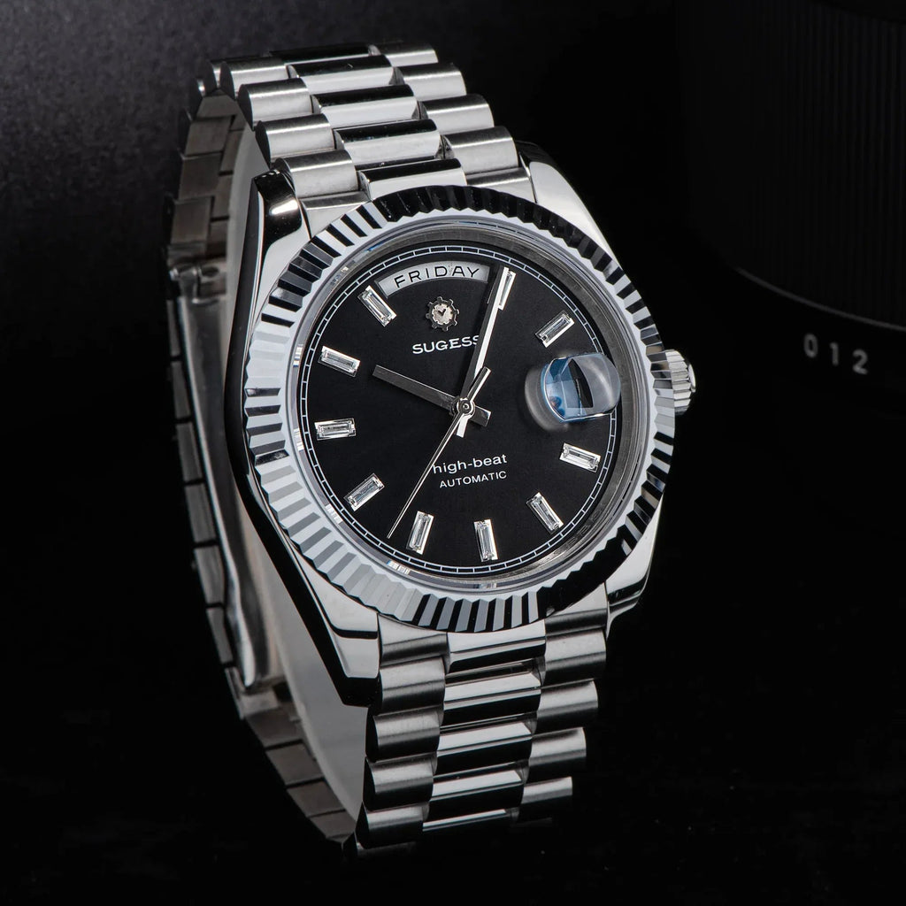 Sugess Heritage 433 DD Date and Day Display Stainless-Steel - Black Dial - DREAM WATCHES