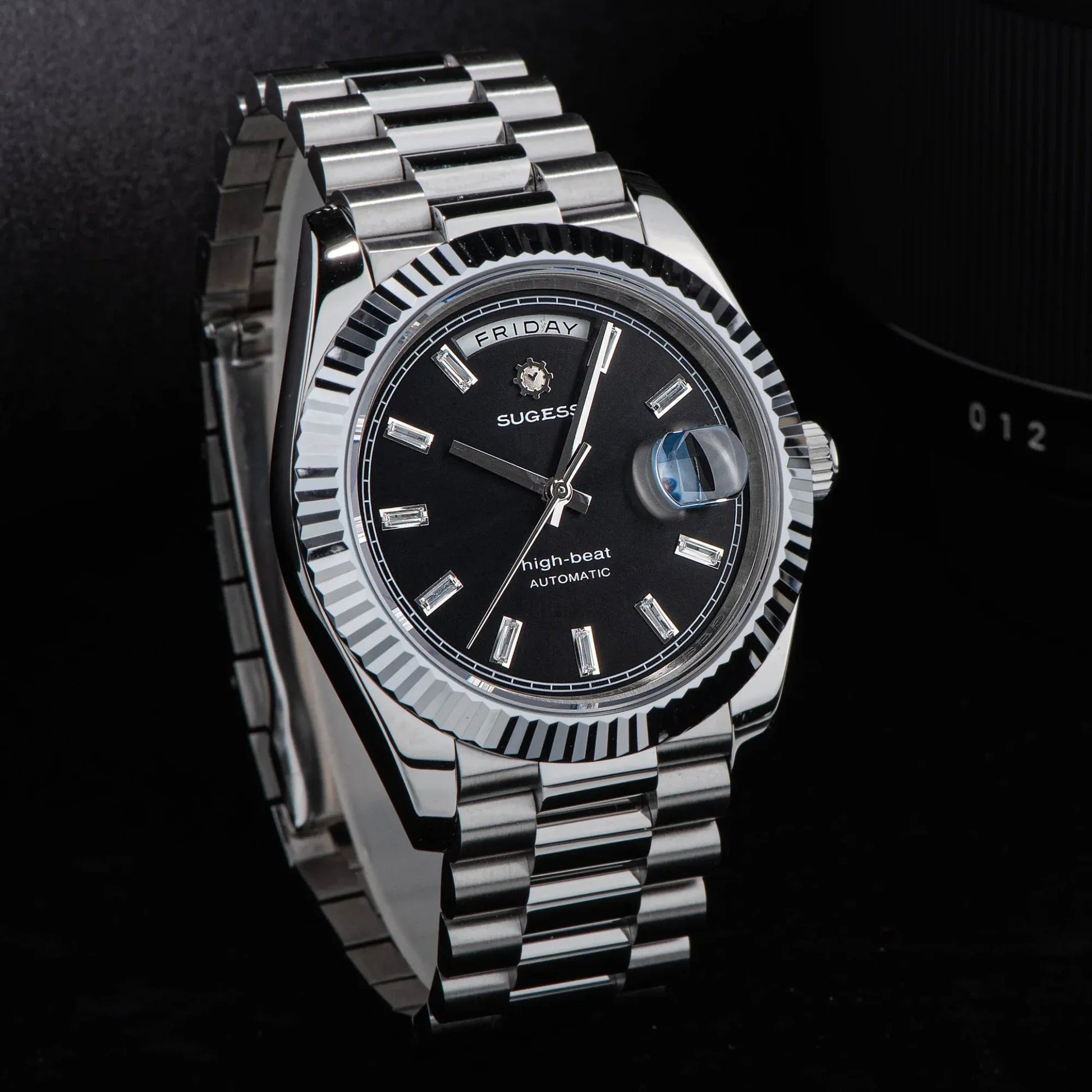 Sugess Heritage 433 DD Date and Day Display Stainless-Steel - Black Dial - DREAM WATCHES